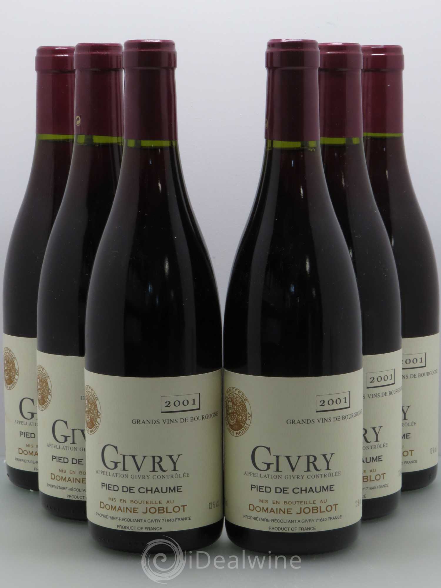 Givry Pied de Chaume Joblot (Domaine) 2001 - Lot de 6 bouteilles - 0