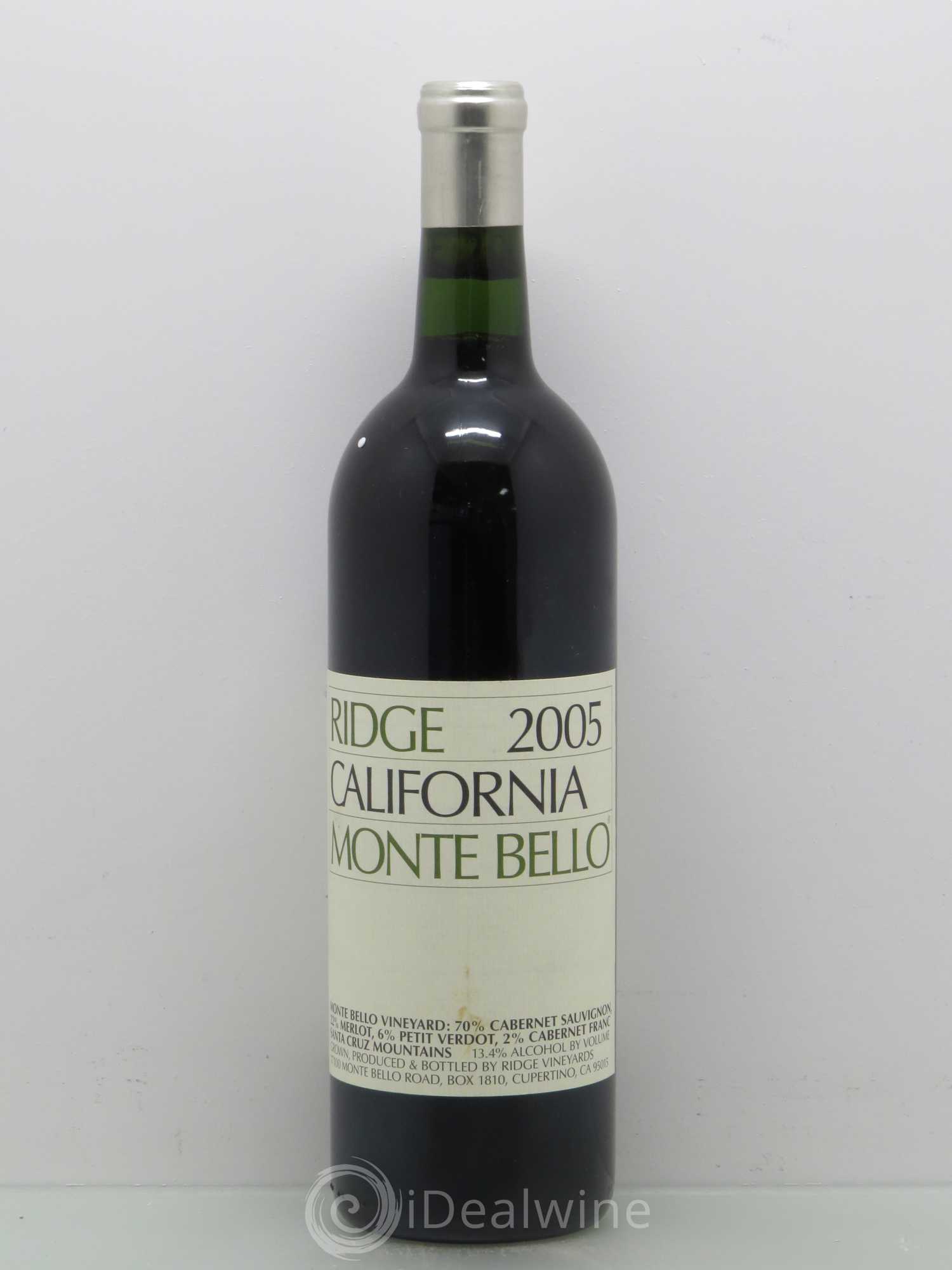 Santa Cruz Mountains Monte Bello Ridge Vineyards 2005 - Posten von 1 Flasche - 0