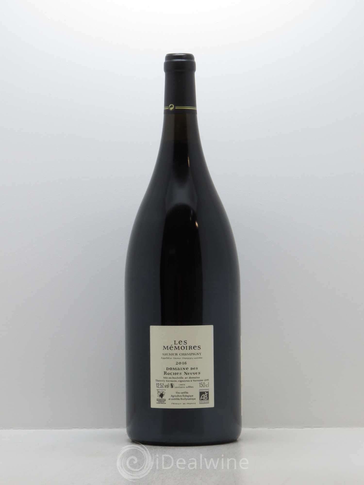 Saumur-Champigny Les Mémoires Domaine des Roches Neuves - Thierry Germain 2016 - Lot de 1 magnum - 1