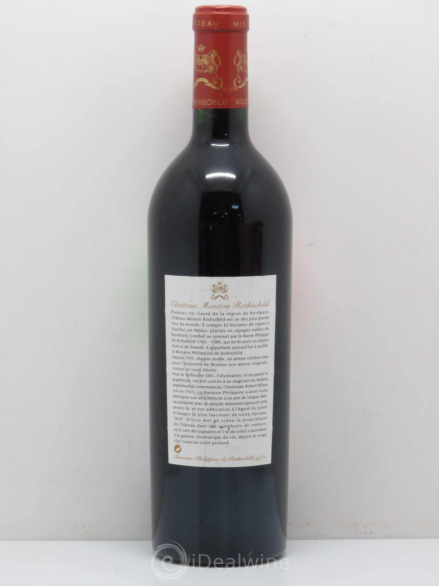 Château Mouton Rothschild 1er Grand Cru Classé 2001 - Lot de 1 bouteille - 1