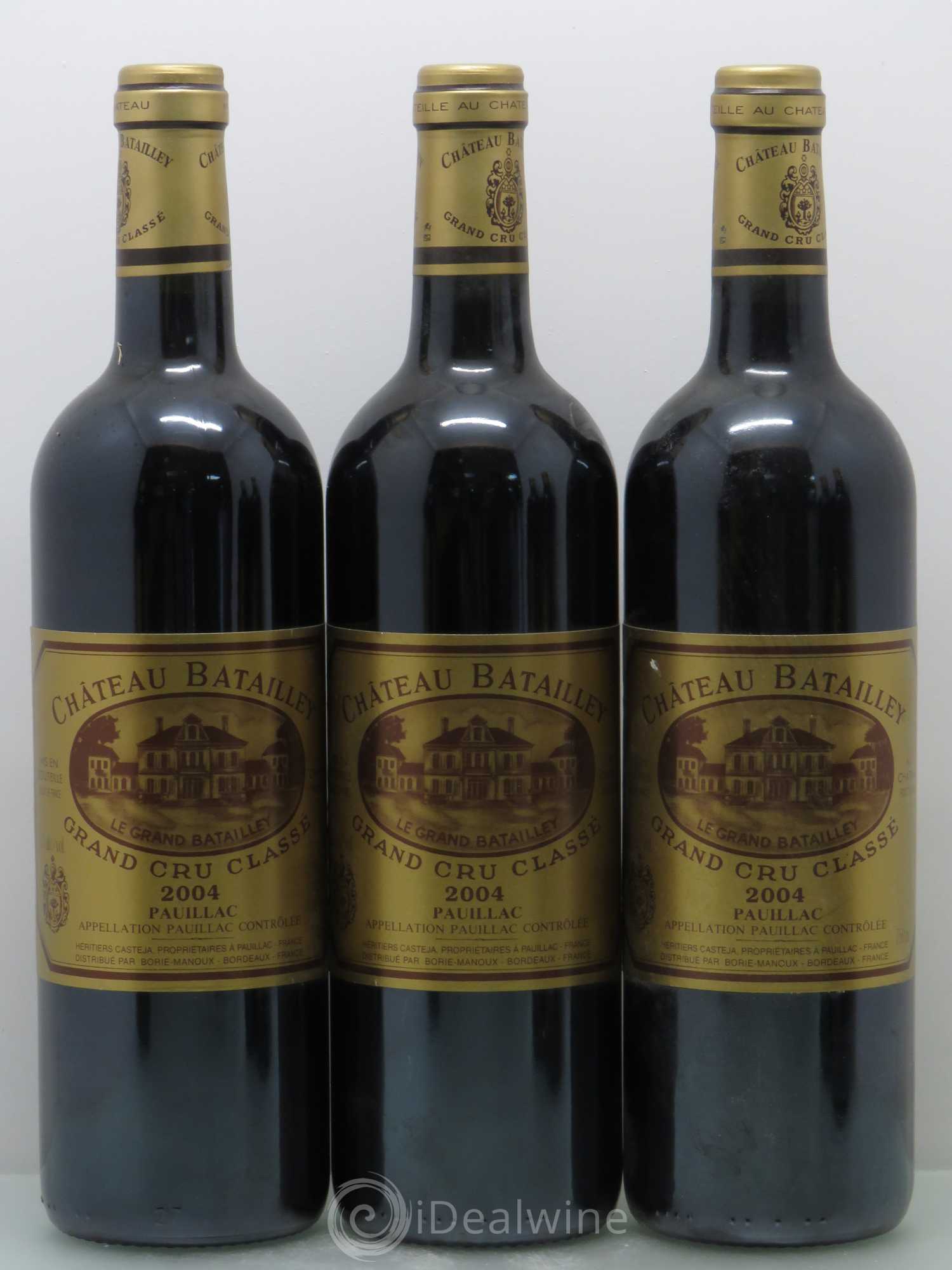 Château Batailley 5ème Grand Cru Classé Caisse bois sans couvercle 2004 - Lotto di 12 bottiglie - 3