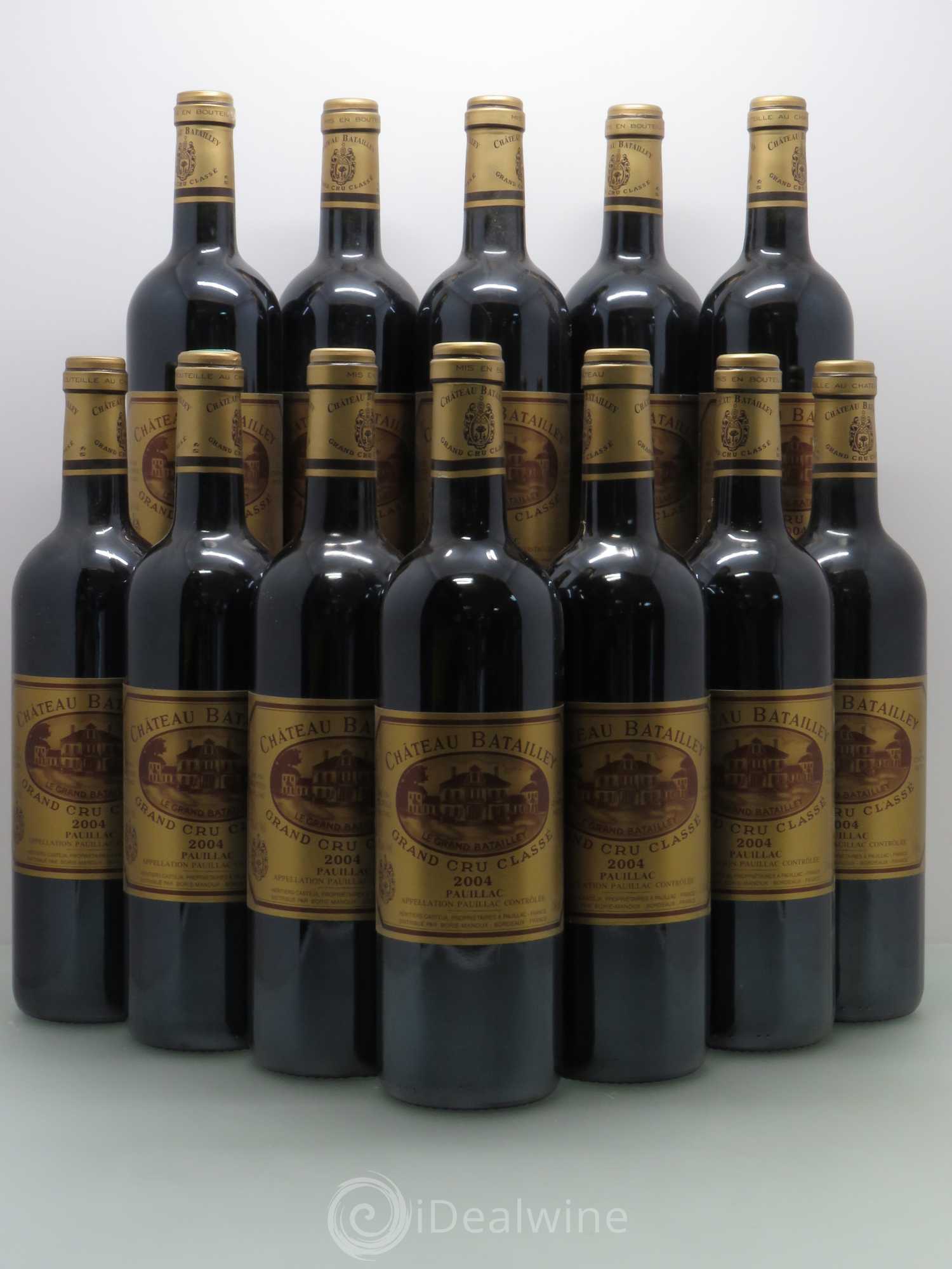 Château Batailley 5ème Grand Cru Classé Caisse bois sans couvercle 2004 - Lotto di 12 bottiglie - 0