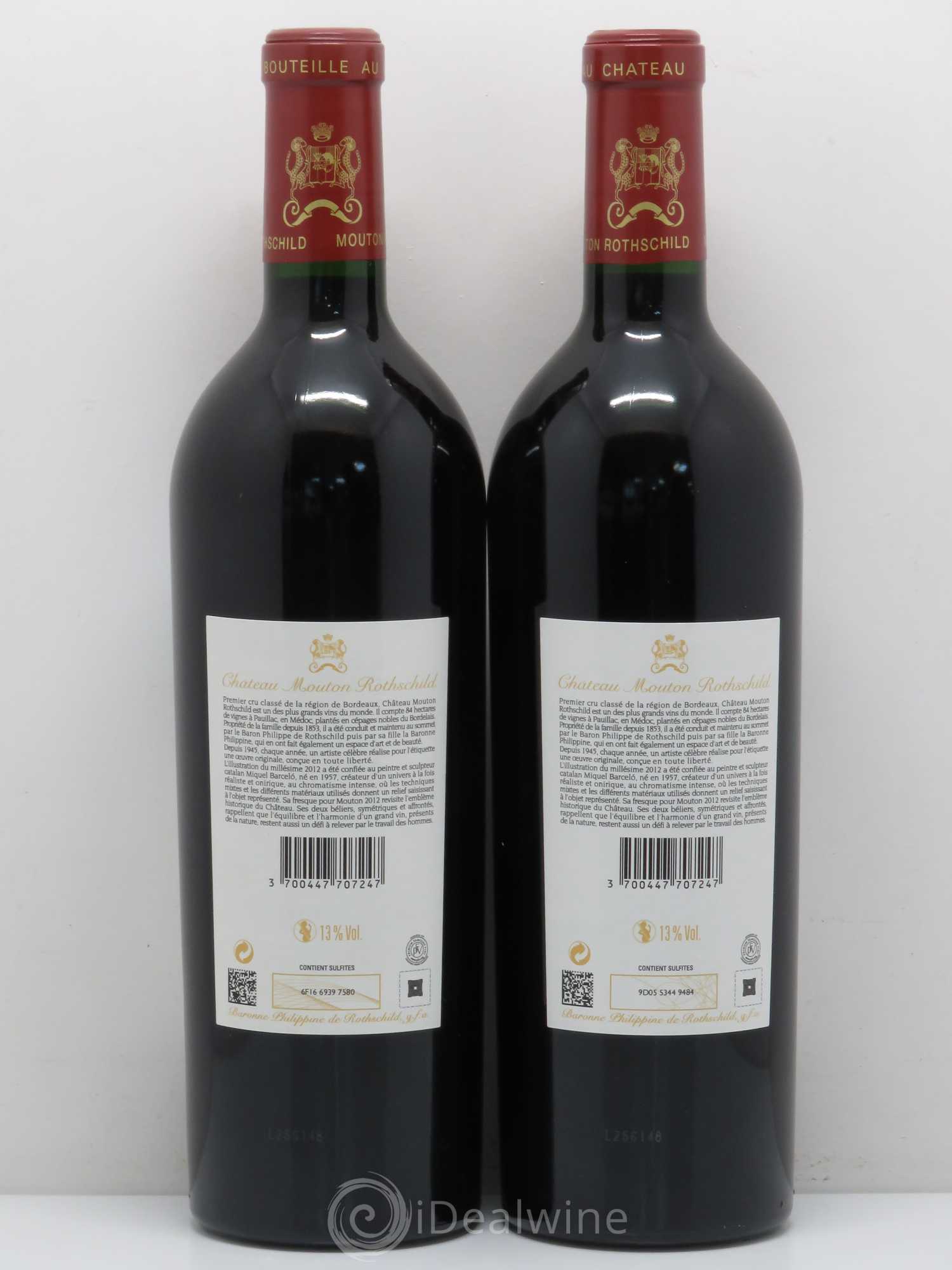 Château Mouton Rothschild 1er Grand Cru Classé 2012 - Lot de 2 bouteilles - 1