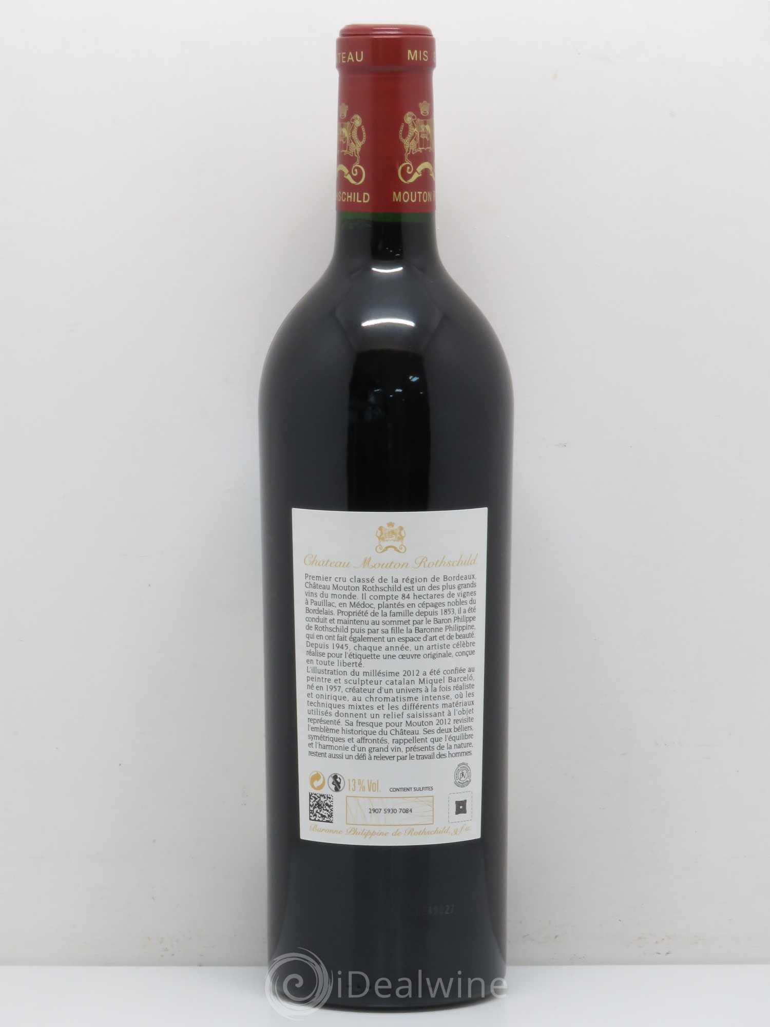 Château Mouton Rothschild 1er Grand Cru Classé 2012 - Lot de 1 bouteille - 1