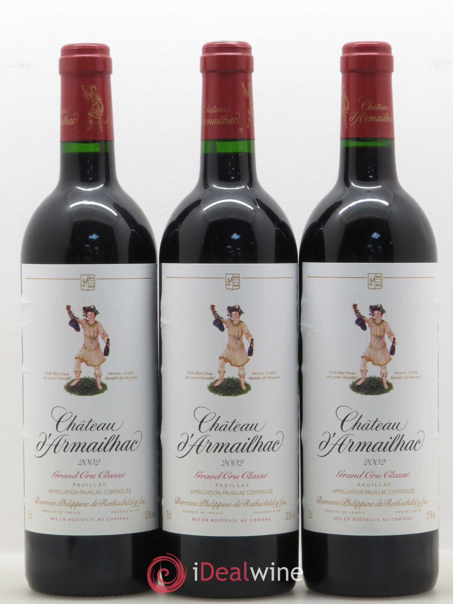 Château d' Armailhac - Mouton Baron(ne) Philippe 5ème Grand Cru Classé 2002 - Lot de 12 bouteilles - 1
