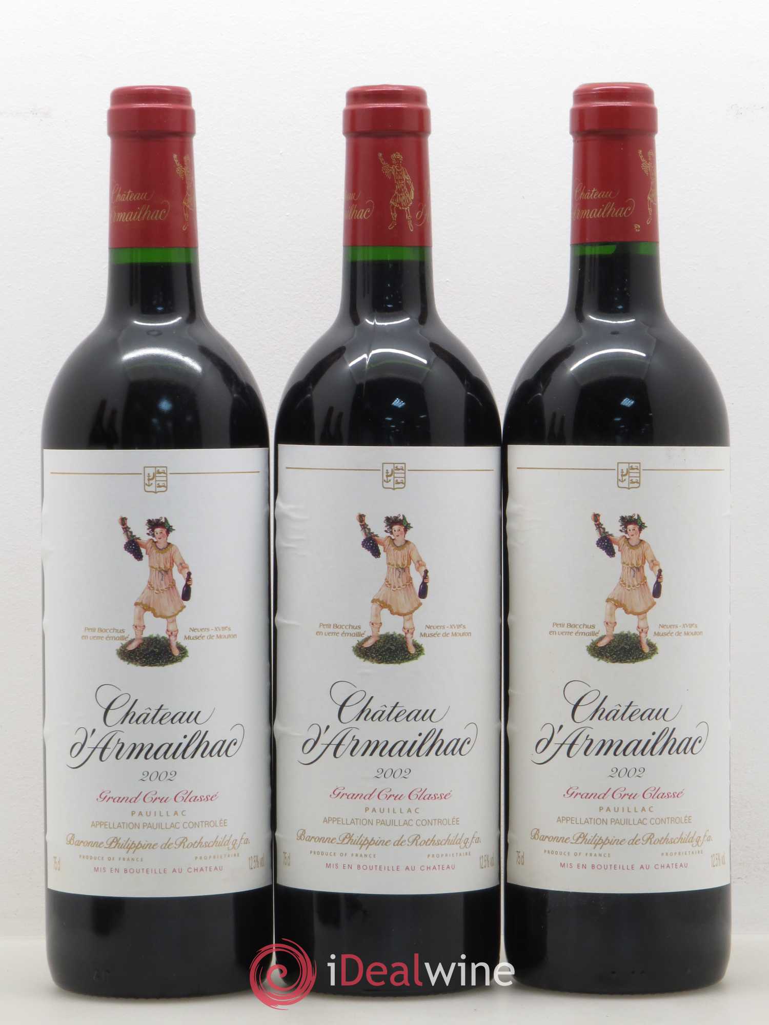 Château d' Armailhac - Mouton Baron(ne) Philippe 5ème Grand Cru Classé 2002 - Lot de 12 bouteilles - 3
