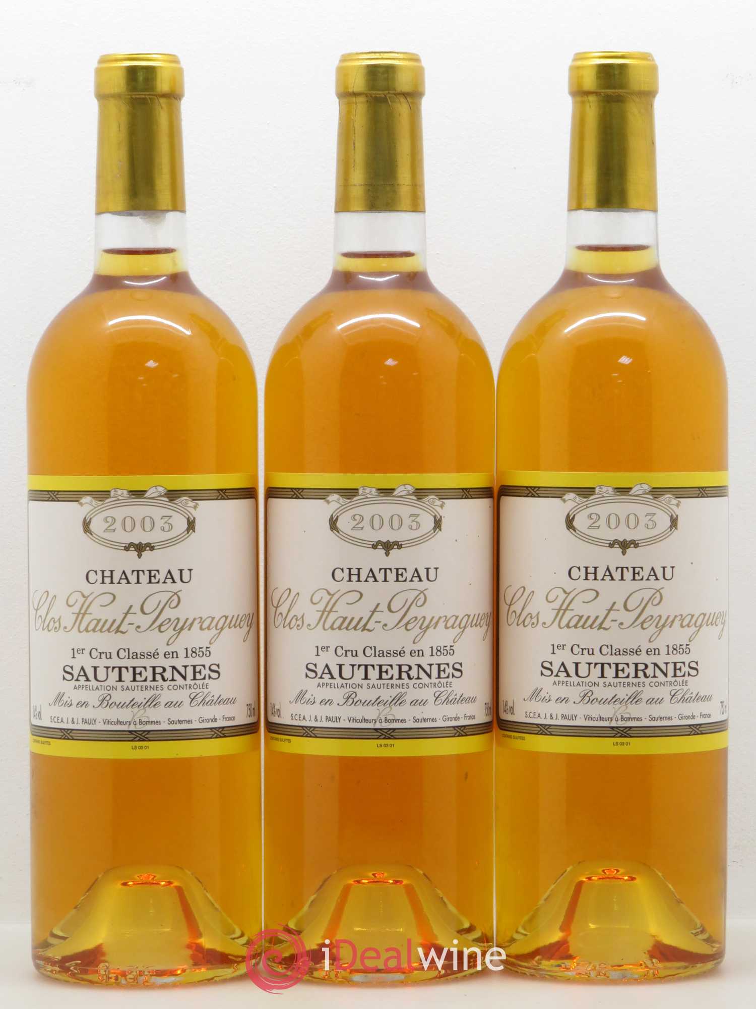 Clos Haut-Peyraguey 1er Grand Cru Classé 2003 - Lotto di 12 bottiglie - 2