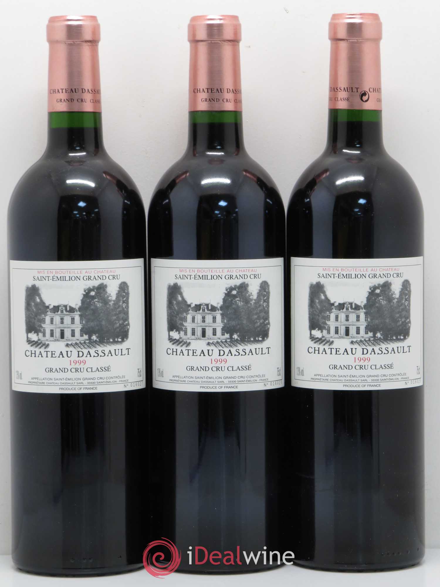 Château Dassault Grand Cru Classé 1999 - Lot de 3 bouteilles - 0