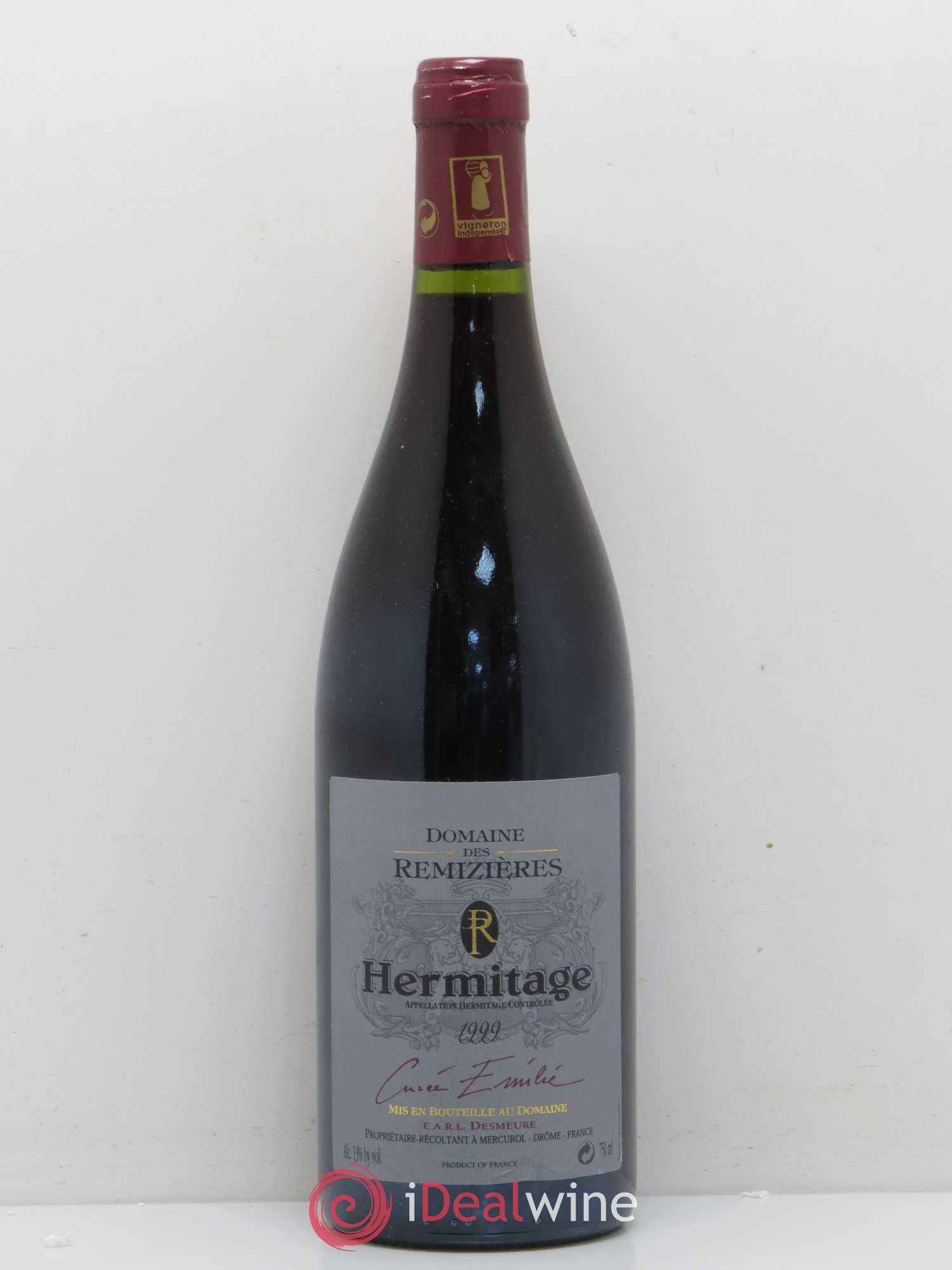 Hermitage Cuvée Emilie Rémizières (Domaine des) 1999 - Lot de 1 bouteille - 0