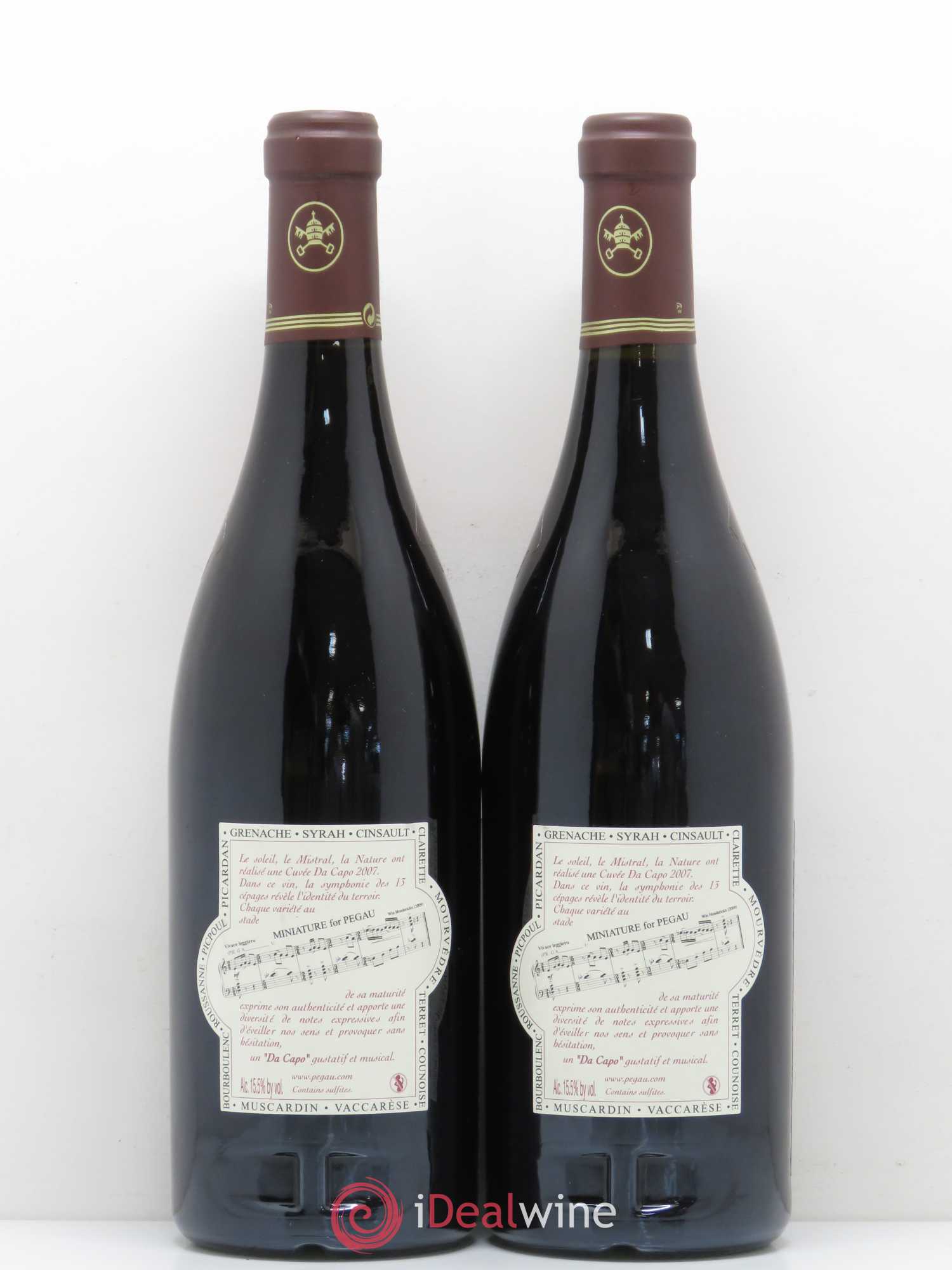 Châteauneuf-du-Pape Domaine du Pégau Cuvée Da Capo Paul et Laurence Féraud 2007 - Lot de 2 bouteilles - 1