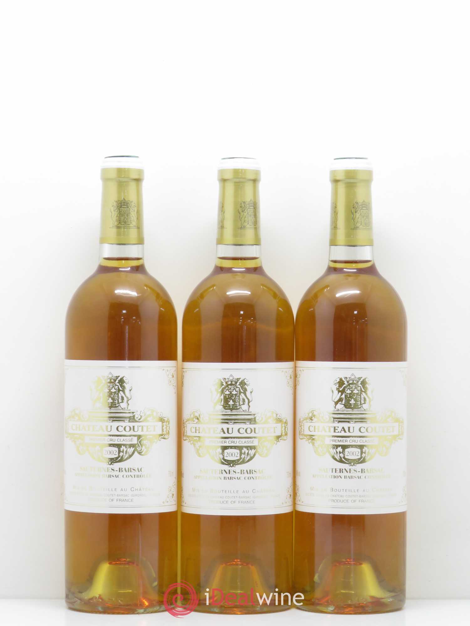 Château Coutet 1er Grand Cru Classé 2002 - Lotto di 3 bottiglie - 0