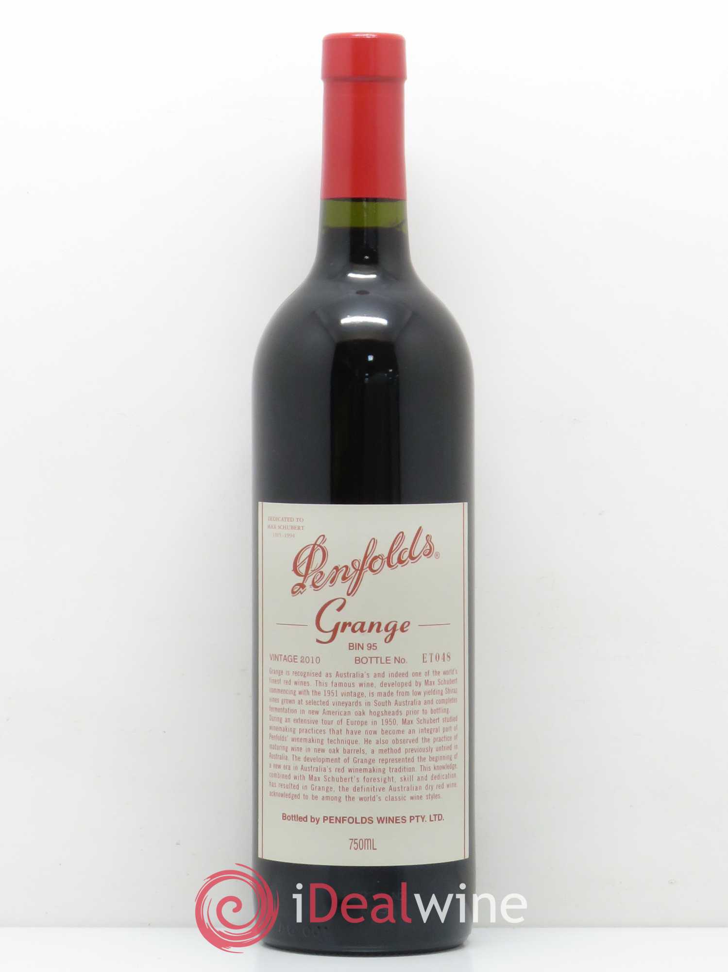 South Australia Penfolds Wines Grange Bin 95 Bin 95 2010 - Lot of 1 bottle - 0