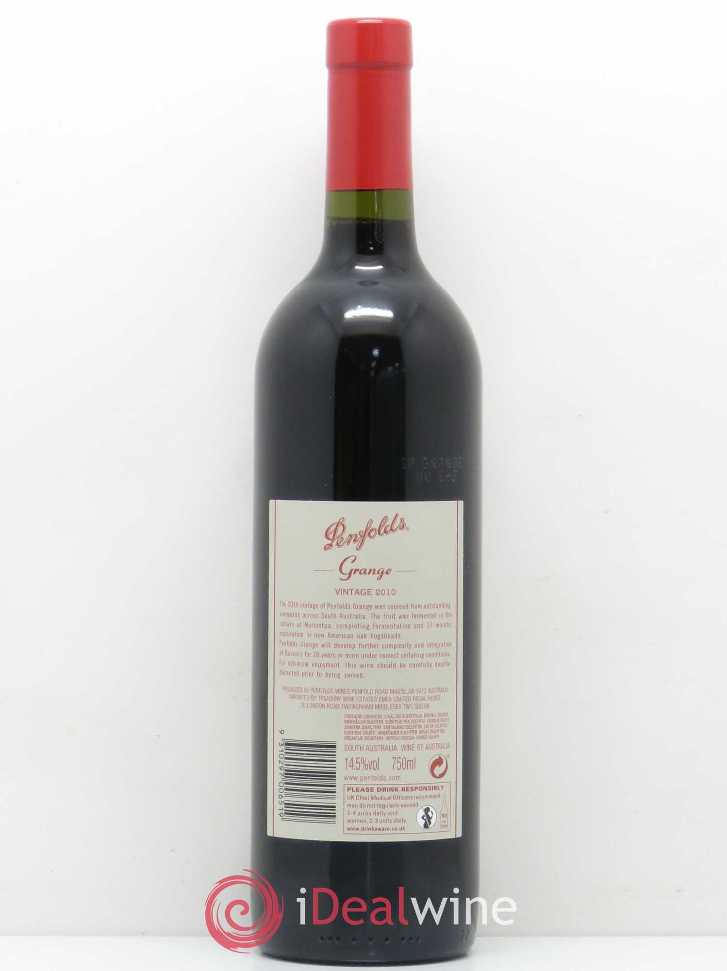 South Australia Penfolds Wines Grange Bin 95 Bin 95 2010 - Lot de 1 bouteille - 1