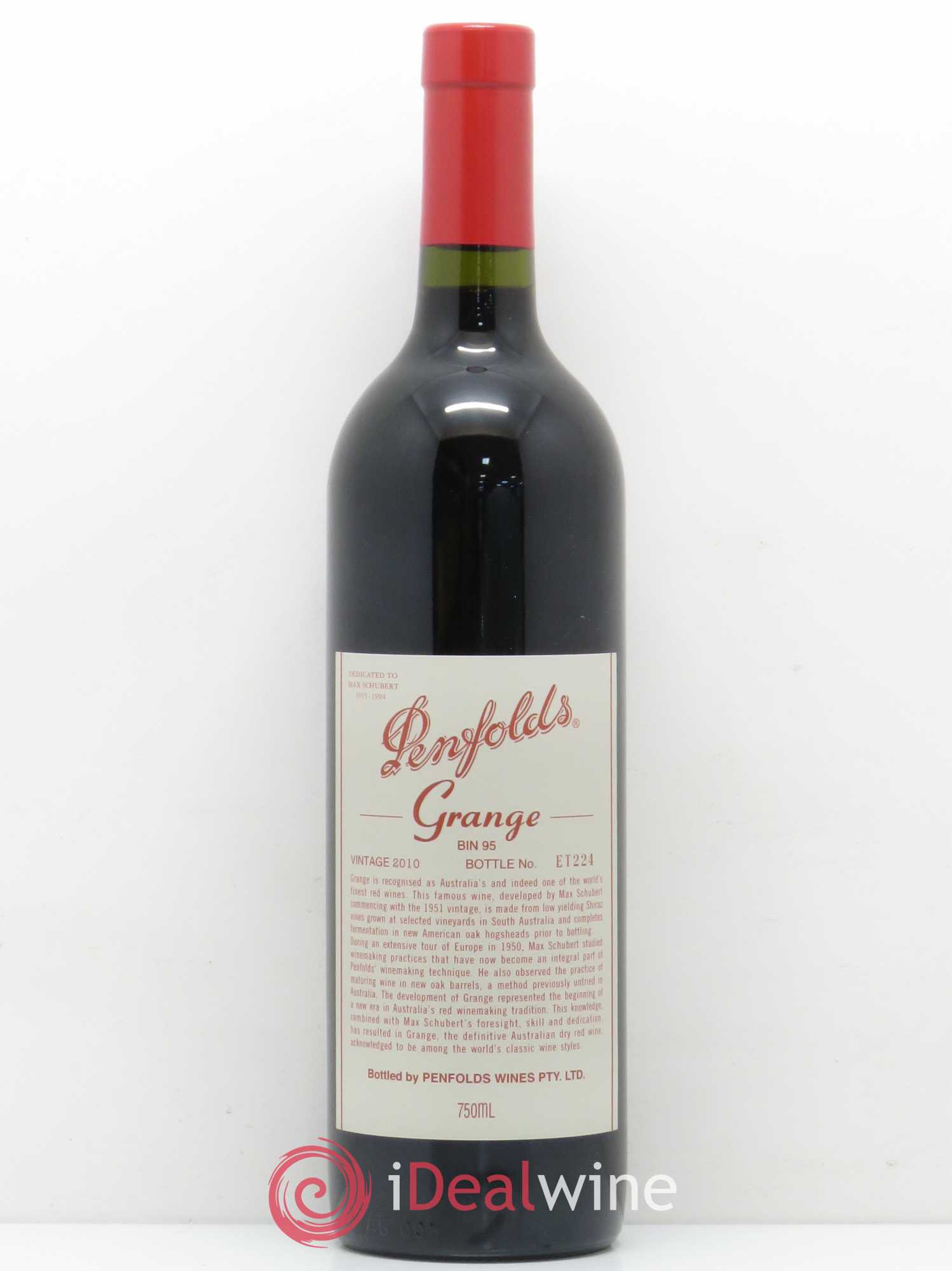 South Australia Penfolds Wines Grange Bin 95 Bin 95 2010 - Lot de 1 bouteille - 0