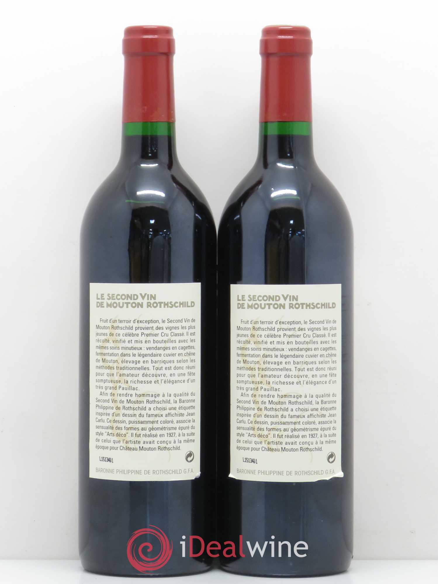 Petit Mouton Second Vin 1993 - Lot de 2 bouteilles - 1