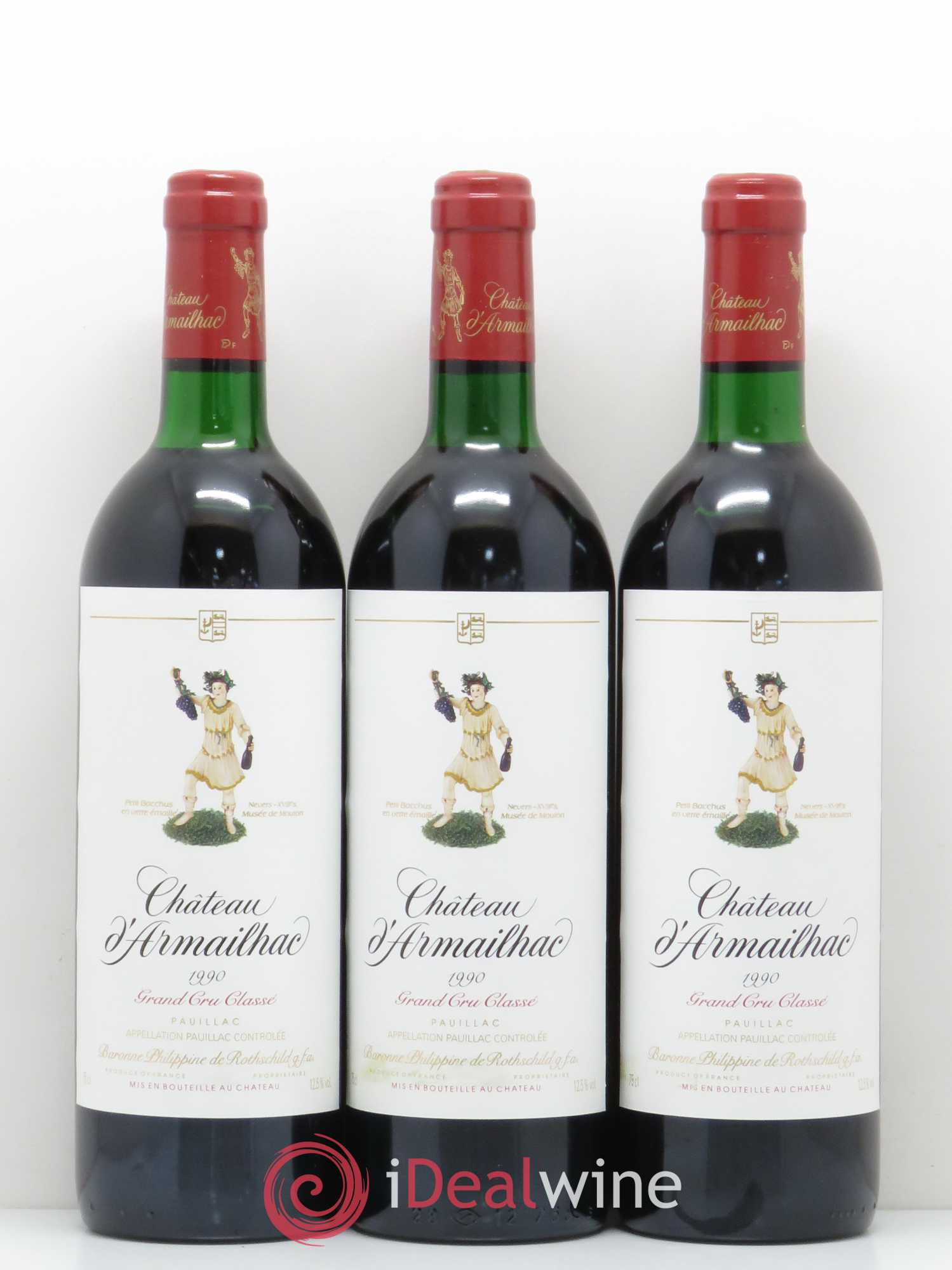 Château d' Armailhac - Mouton Baron(ne) Philippe 5ème Grand Cru Classé 1990 - Lot de 6 bouteilles - 1