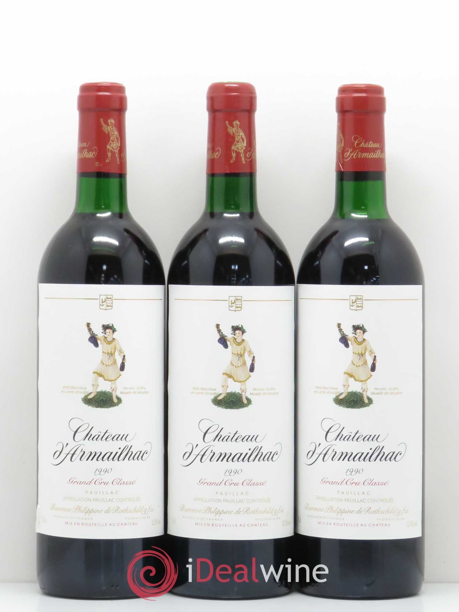 Château d' Armailhac - Mouton Baron(ne) Philippe 5ème Grand Cru Classé 1990 - Lot de 6 bouteilles - 2