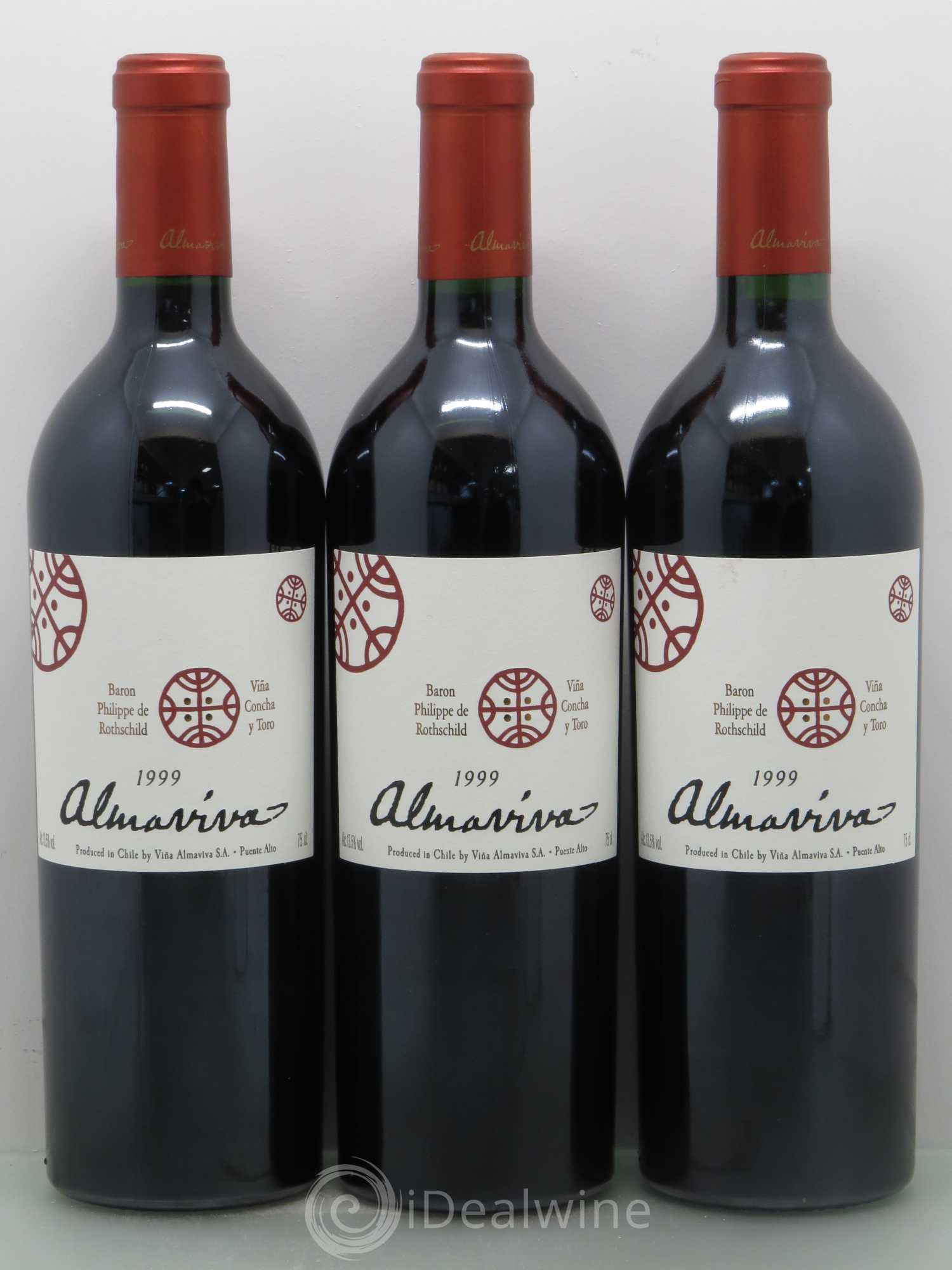 Chili Almaviva Baron P. de Rothschild Concha y Toro 1999 - Lot de 3 bouteilles - 0