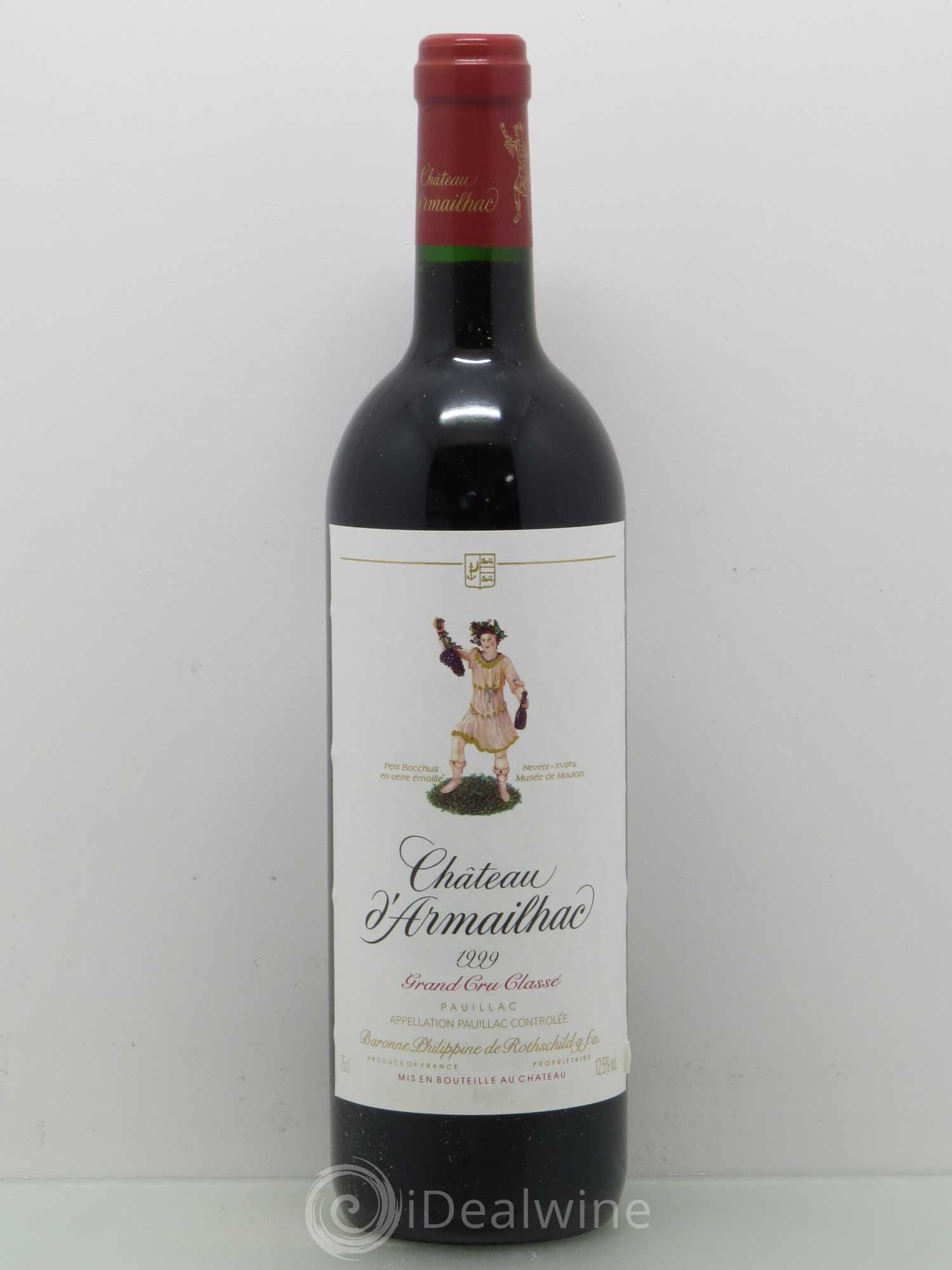 Château d' Armailhac - Mouton Baron(ne) Philippe 5ème Grand Cru Classé 1999 - Lot de 1 bouteille - 0