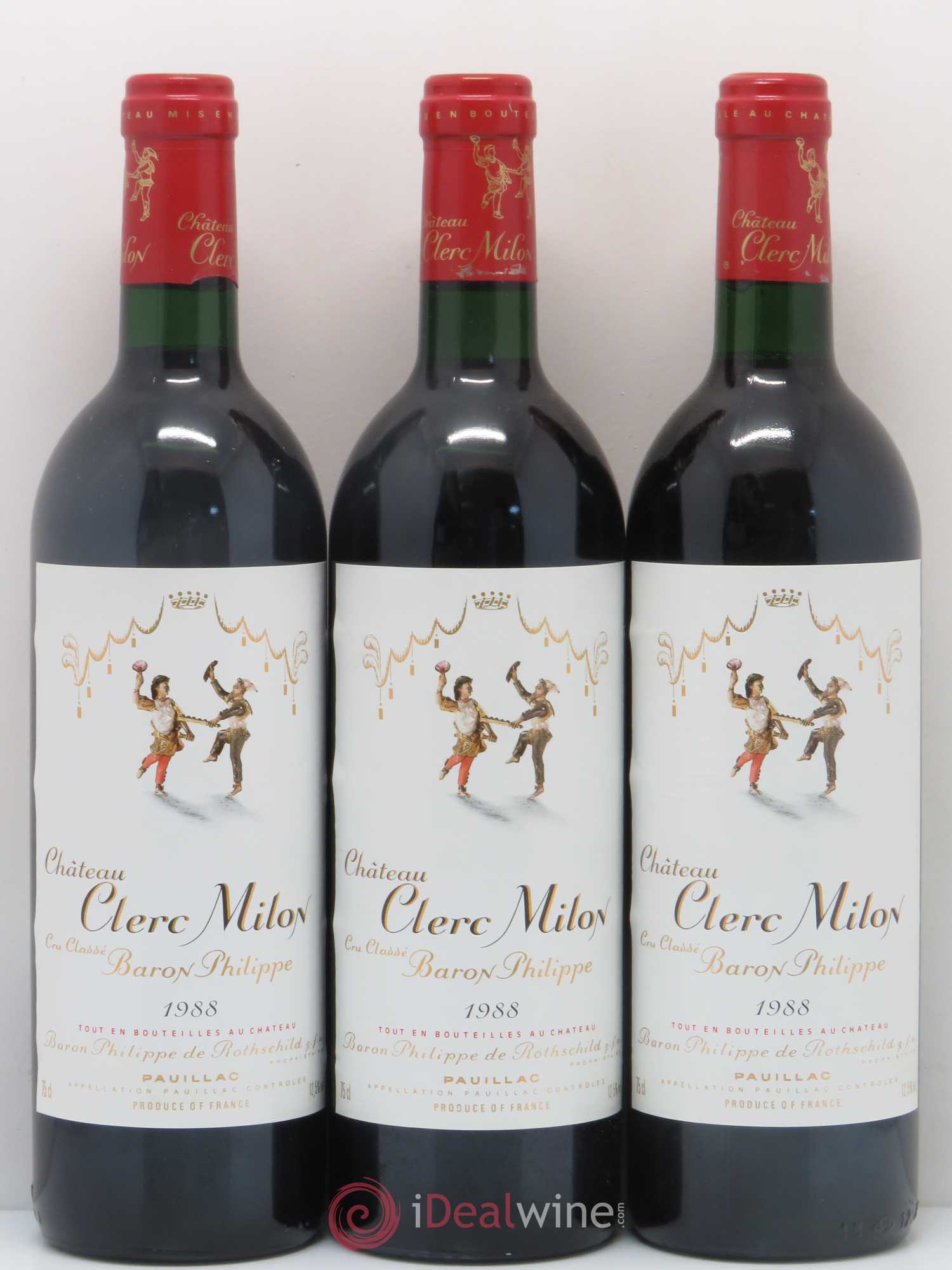 Château Clerc Milon 5ème Grand Cru Classé 1988 - Lot de 6 bouteilles - 1