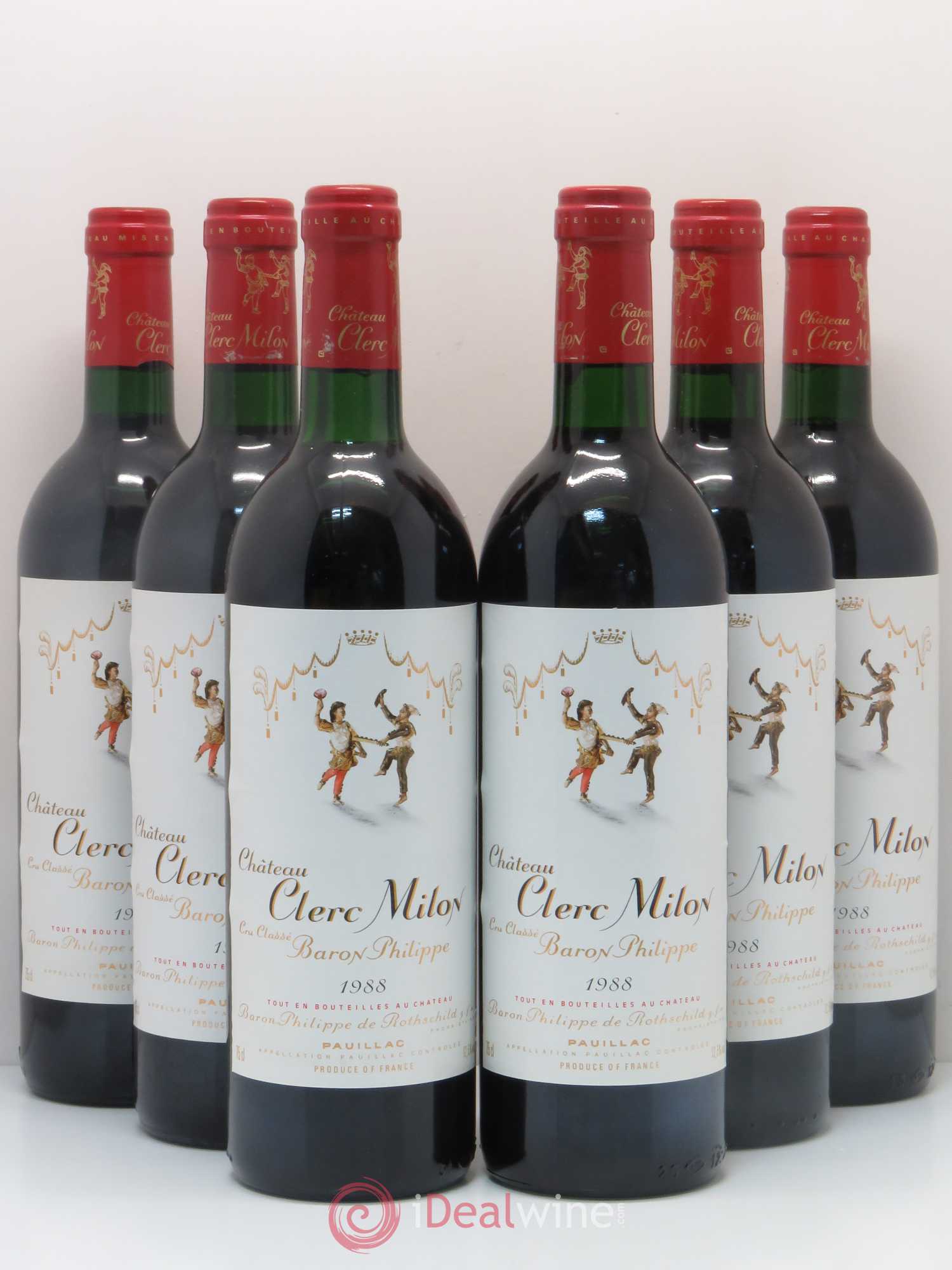 Château Clerc Milon 5ème Grand Cru Classé 1988 - Lot de 6 bouteilles - 0