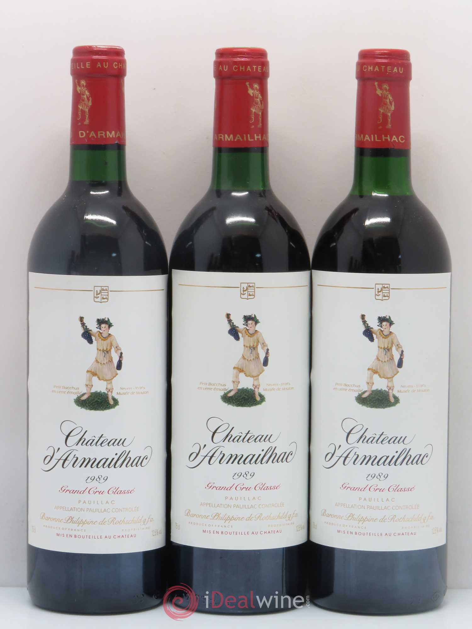 Château d' Armailhac - Mouton Baron(ne) Philippe 5ème Grand Cru Classé 1989 - Lot de 6 bouteilles - 1