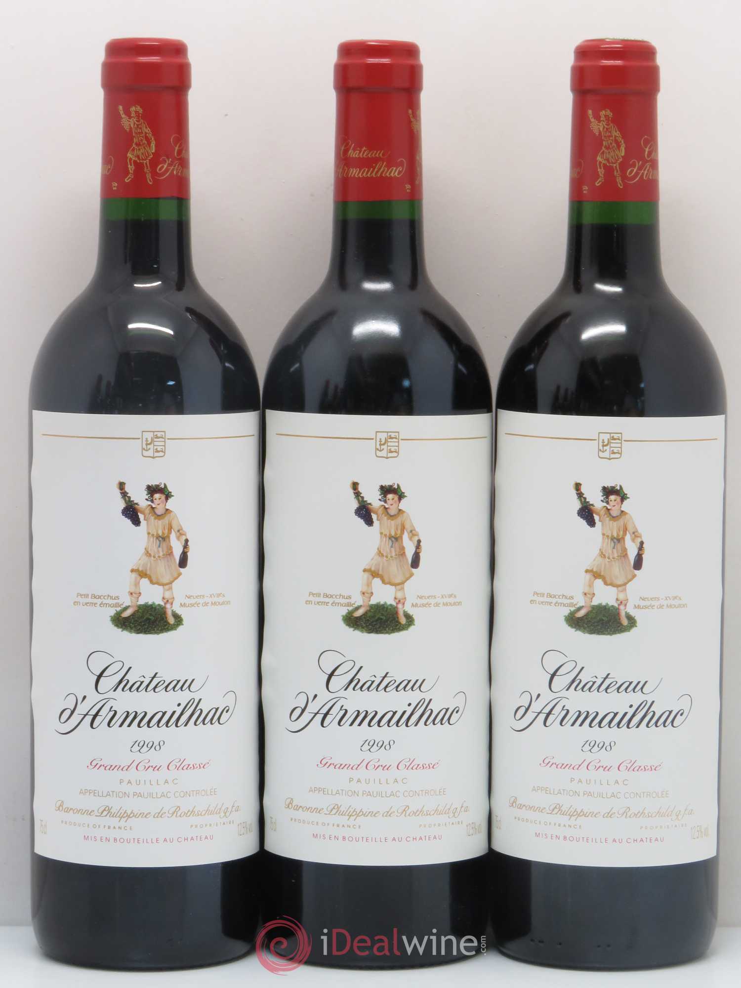 Château d' Armailhac - Mouton Baron(ne) Philippe 5ème Grand Cru Classé 1998 - Lot de 6 bouteilles - 1
