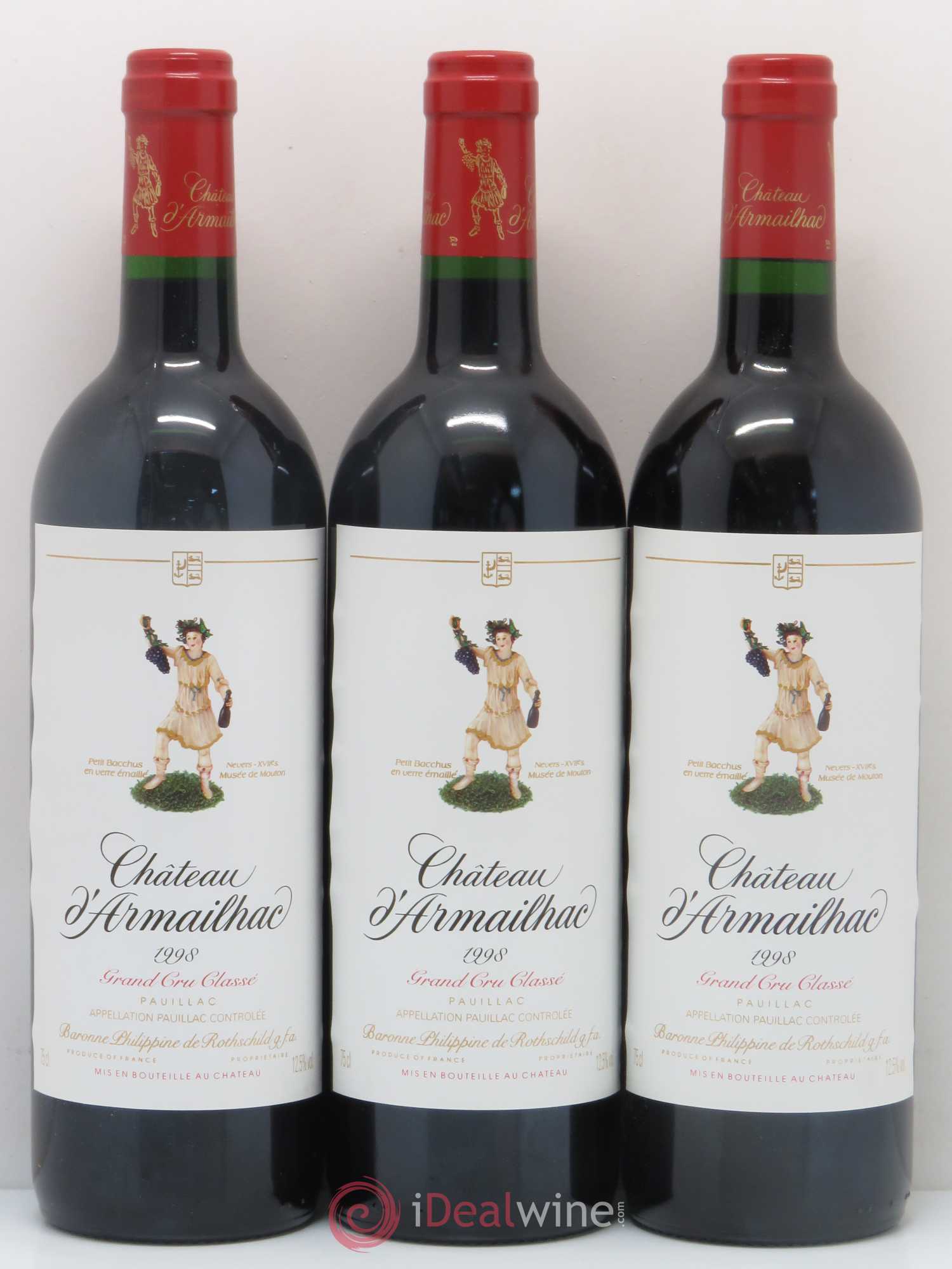 Château d' Armailhac - Mouton Baron(ne) Philippe 5ème Grand Cru Classé 1998 - Lot de 6 bouteilles - 2