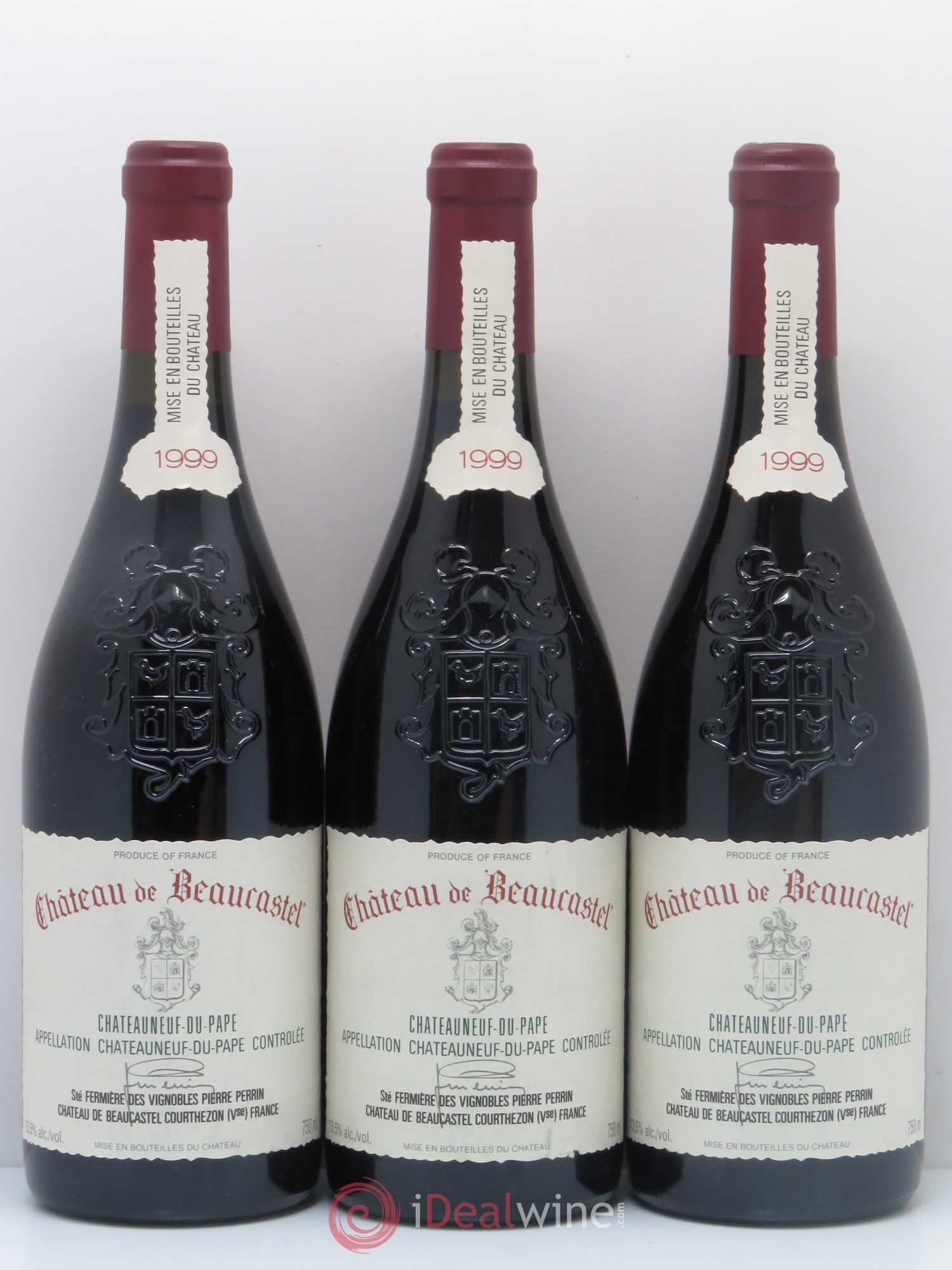 Châteauneuf-du-Pape Château de Beaucastel Famille Perrin 1999 - Lot de 3 bouteilles - 0