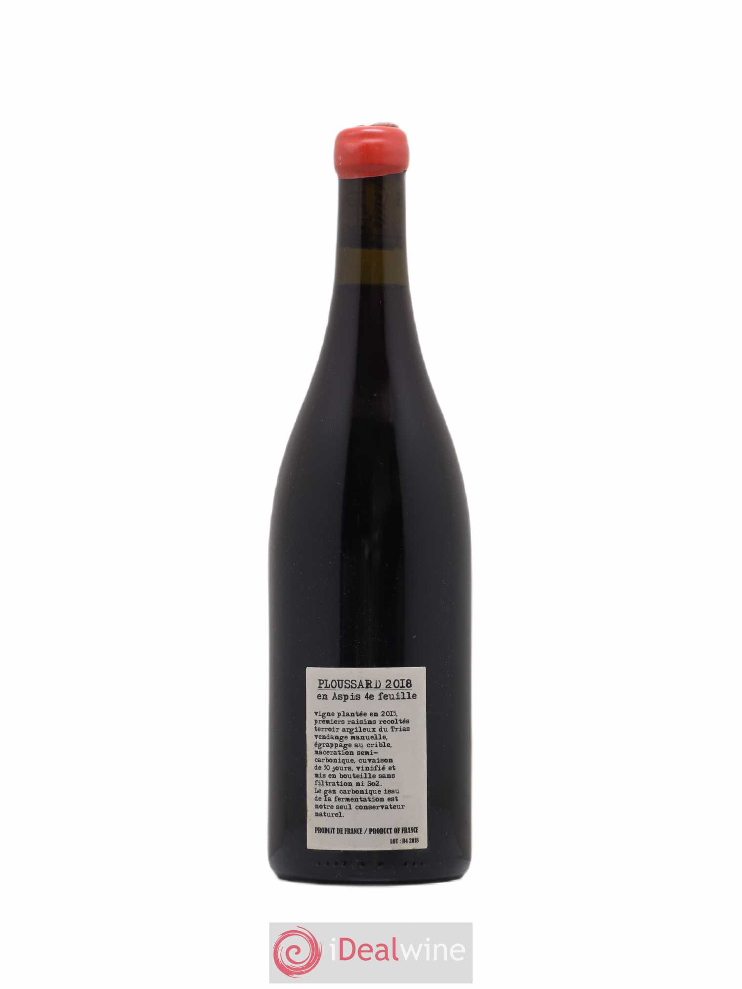 Arbois-Pupillin Ploussard En Aspis Adeline Houillon & Renaud Bruyère 4ème feuille 2018 - Lot de 1 bouteille - 1