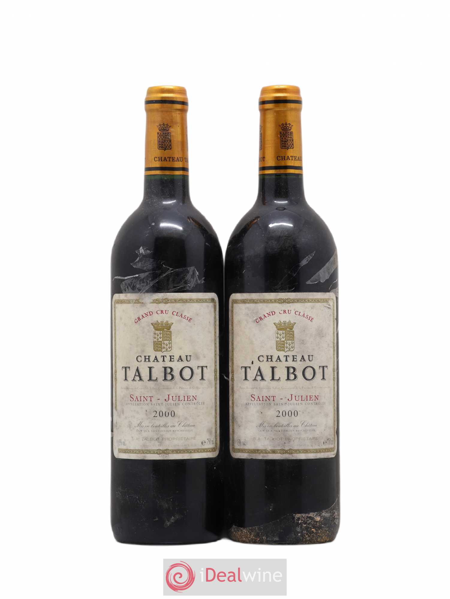 Château Talbot 4ème Grand Cru Classé 2000 - Lot de 2 bouteilles - 0