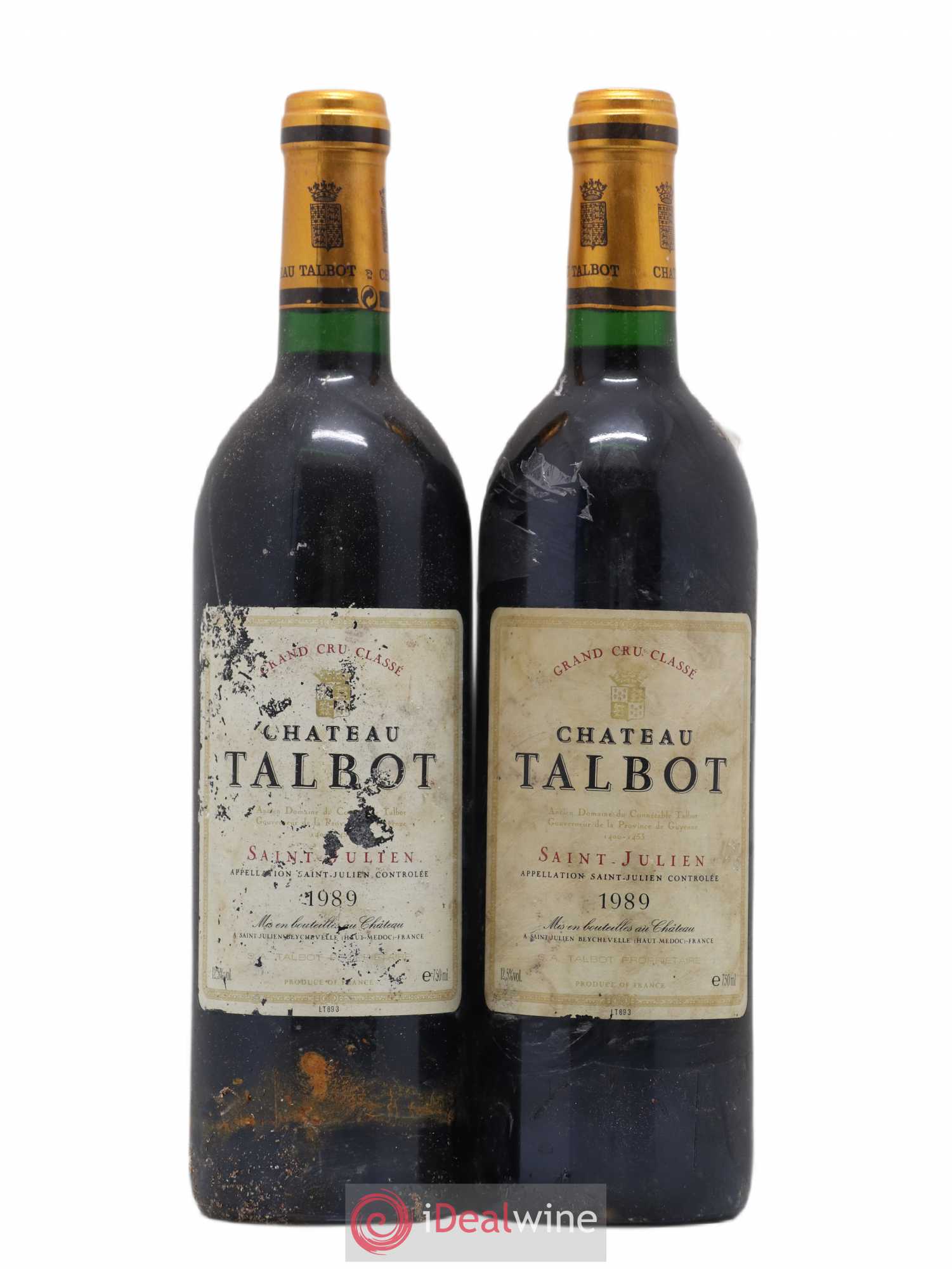 Château Talbot 4ème Grand Cru Classé 1989 - Lot de 2 bouteilles - 0