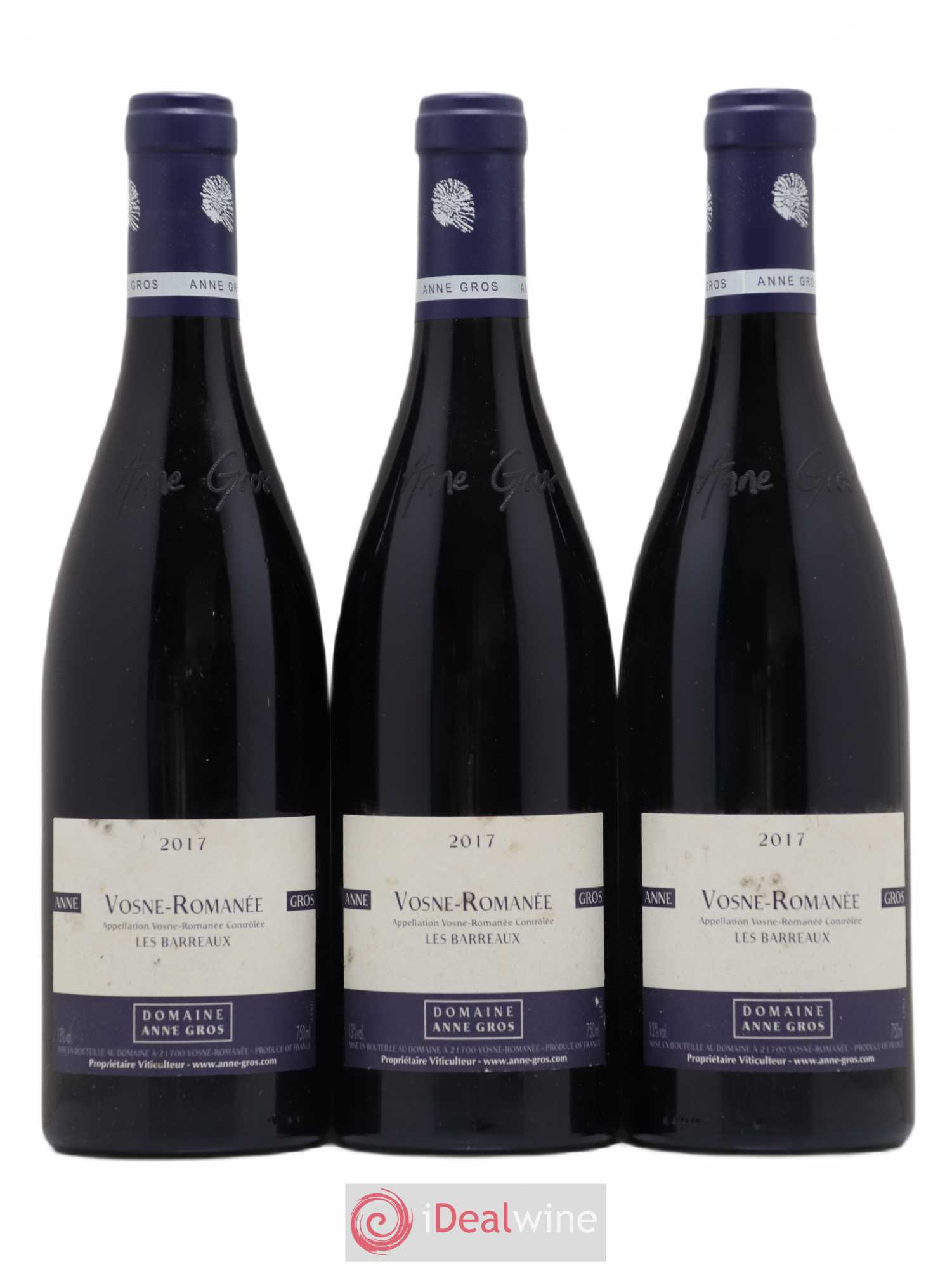Vosne-Romanée Les Barreaux Anne Gros 2017 - Lot de 3 bouteilles - 0