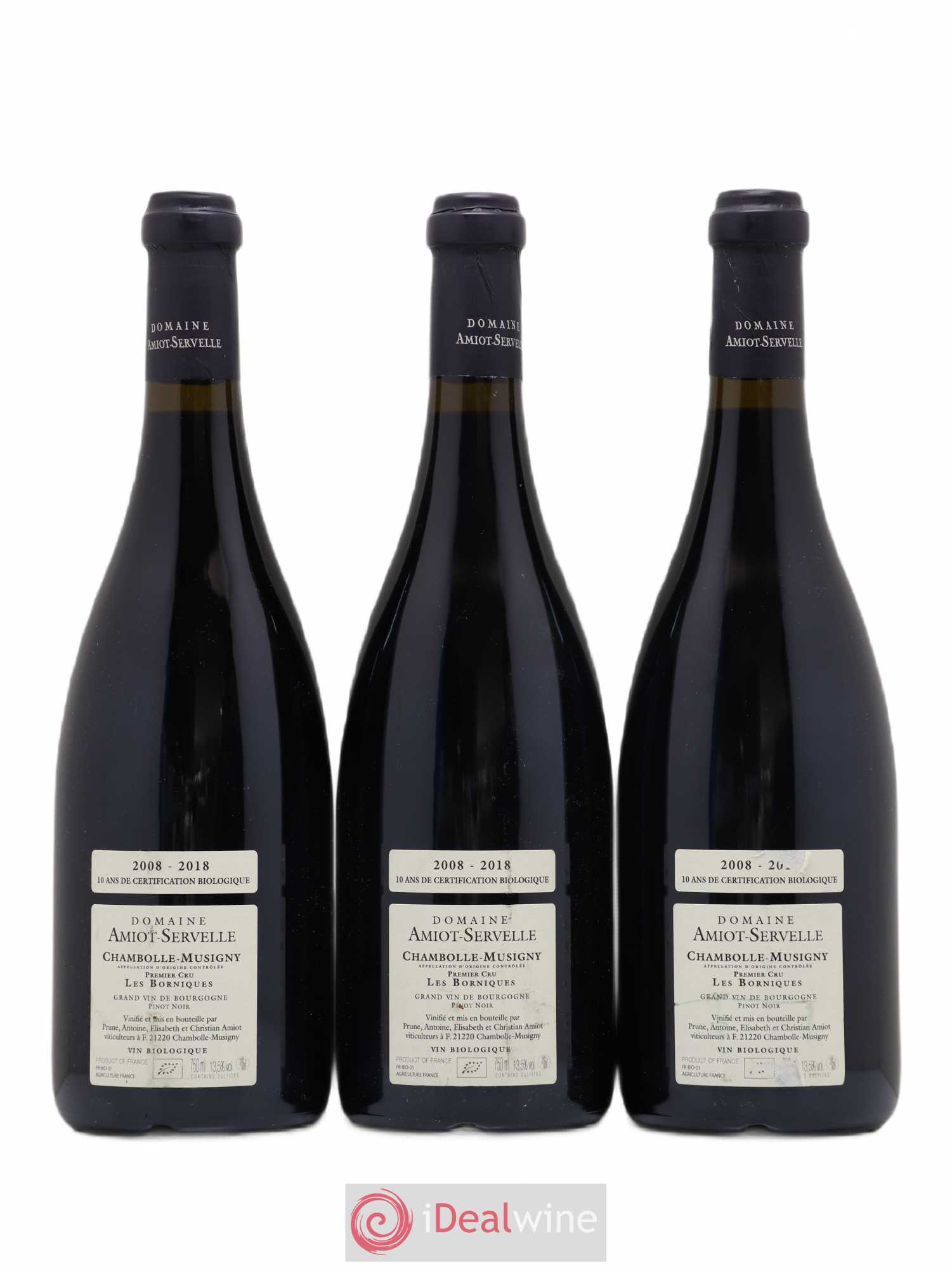 Chambolle-Musigny 1er Cru Les Borniques Amiot-Servelle 2018 - Lot de 3 bouteilles - 1
