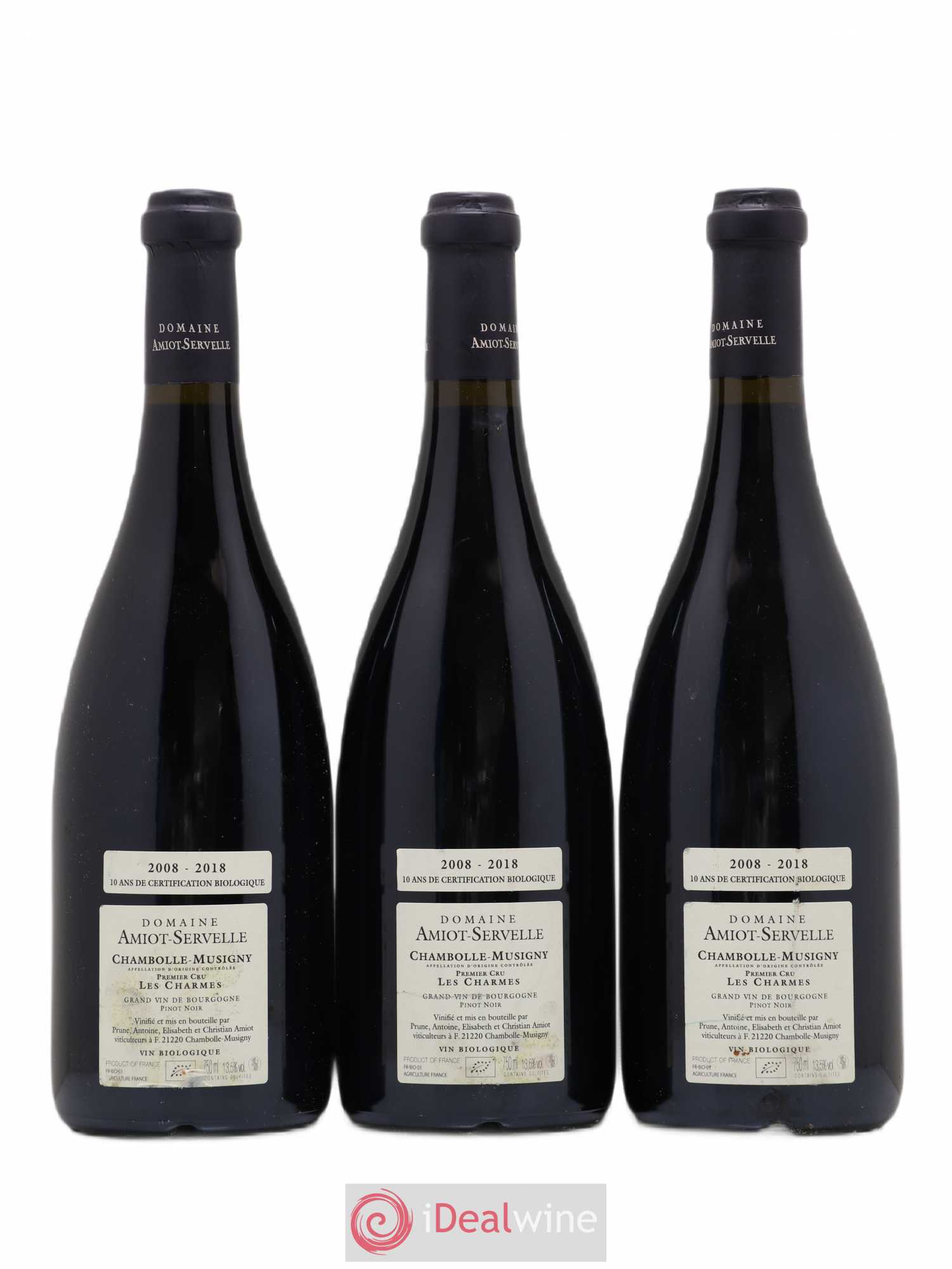 Chambolle-Musigny 1er Cru Les Charmes Amiot-Servelle 2018 - Lot de 3 bouteilles - 1