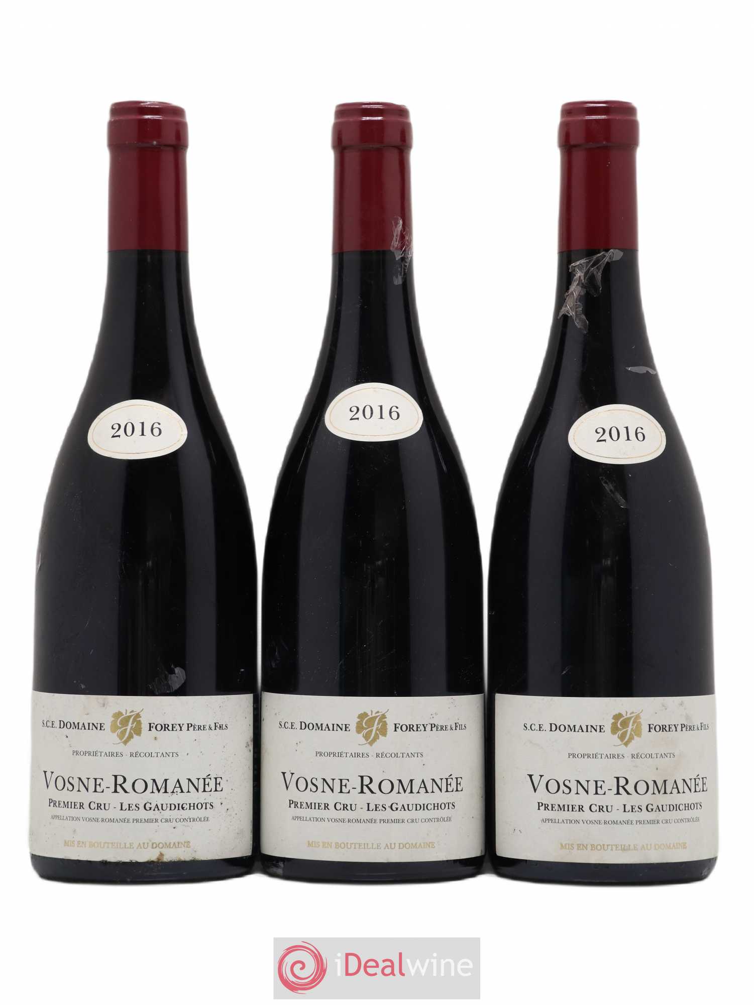 Vosne-Romanée 1er Cru Les Gaudichots Forey Père et Fils (Domaine) 2016 - Lotto di 3 bottiglie - 0