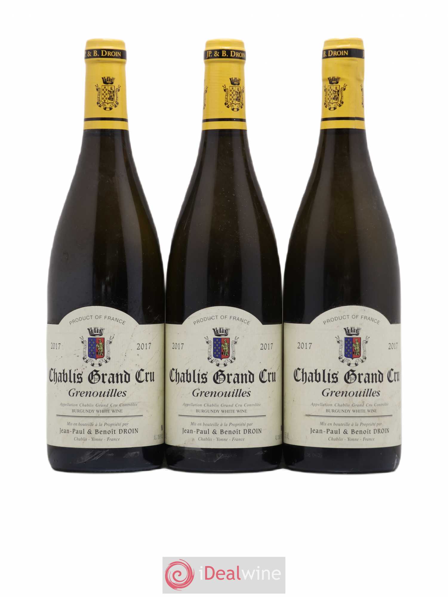 Chablis Grand Cru Grenouilles Jean-Paul & Benoît Droin (Domaine) 2017 - Lot de 3 bouteilles - 0