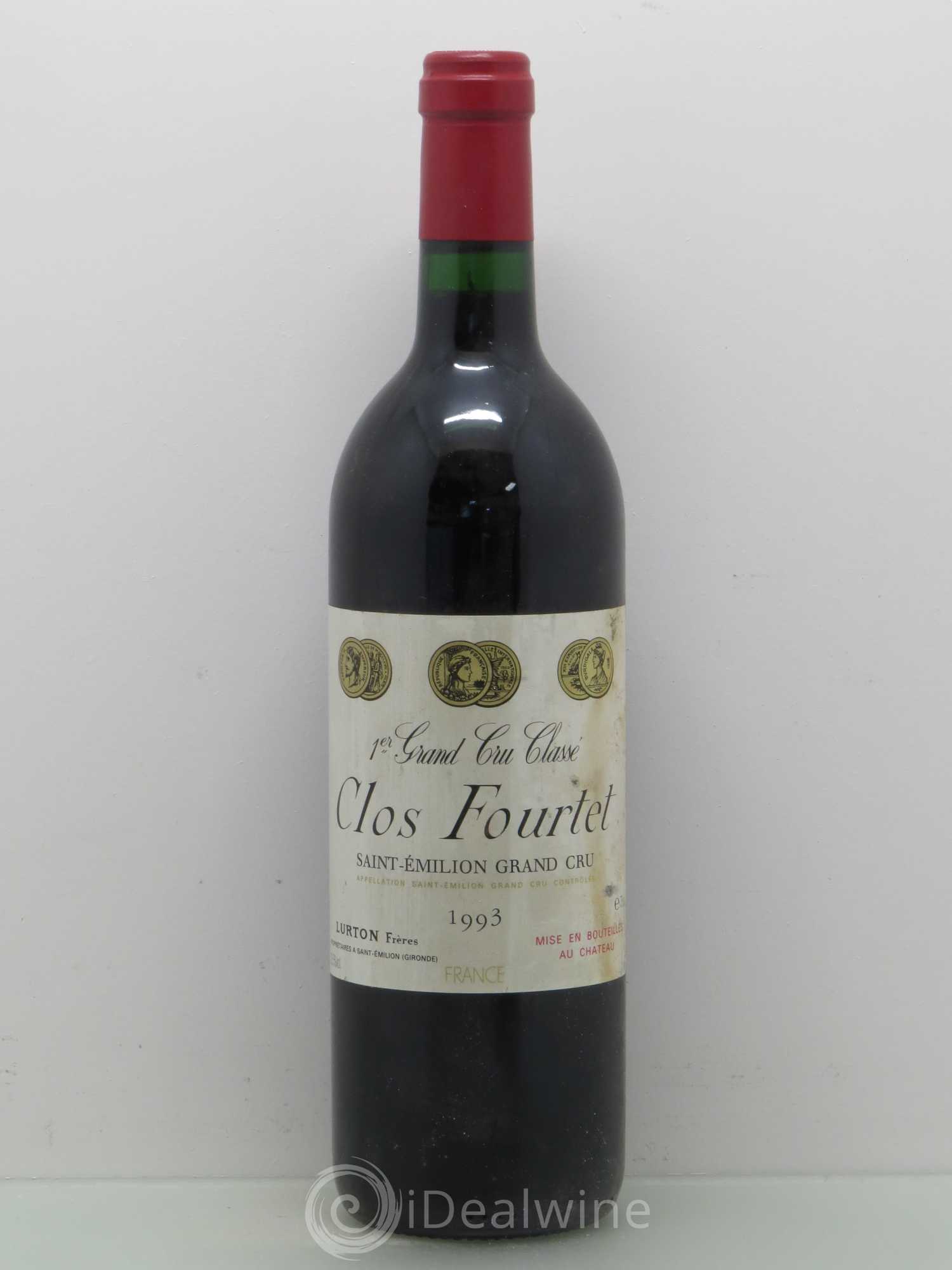 Clos Fourtet 1er Grand Cru Classé B 1993 - Lot de 1 bouteille - 0