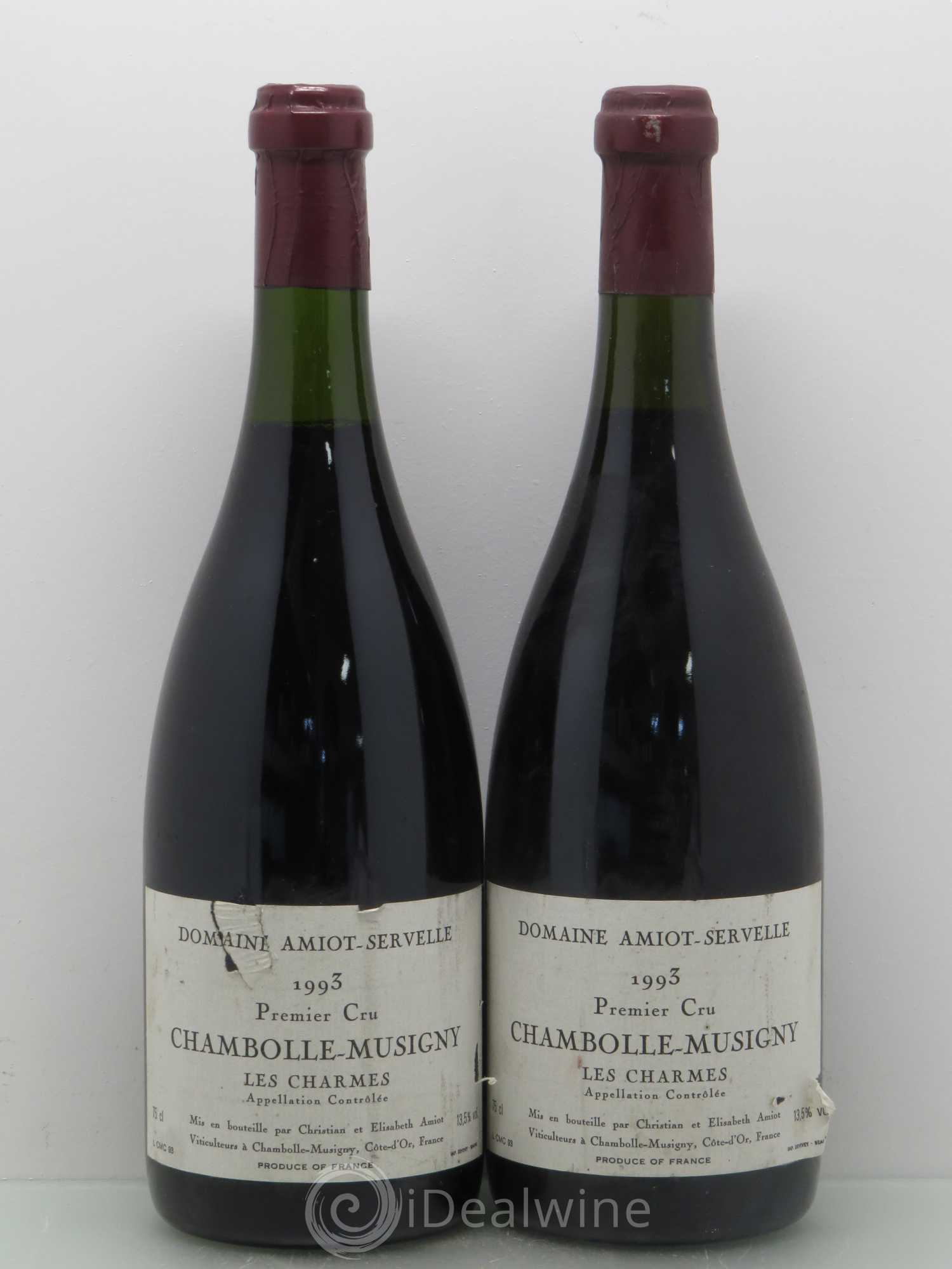 Chambolle-Musigny 1er Cru Les Charmes Domaine Amiot Servelle 1993 - Posten von 2 Flaschen - 0