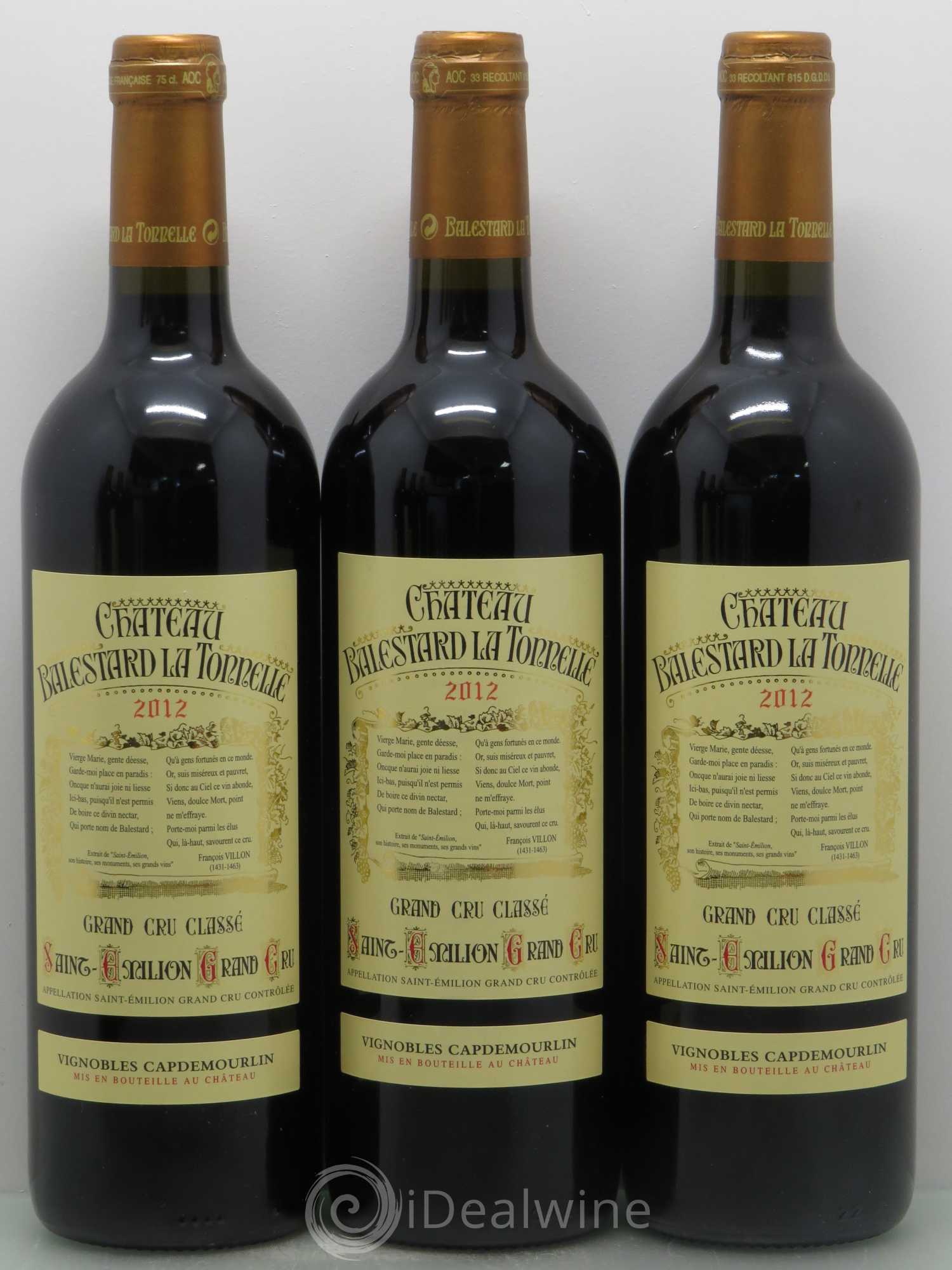 Château Balestard la Tonnelle Grand Cru Classé 2012 - Lot de 12 bouteilles - 1