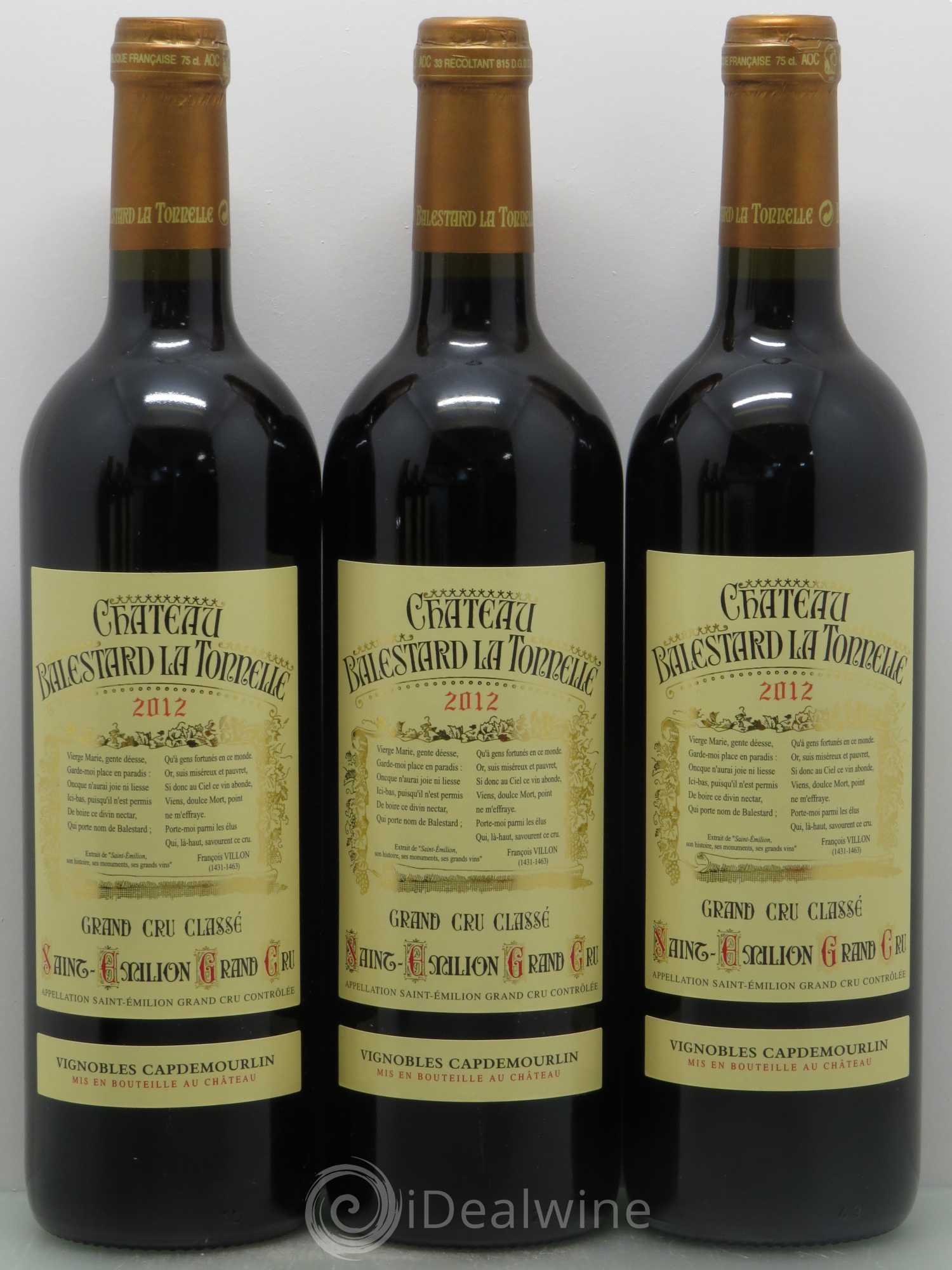 Château Balestard la Tonnelle Grand Cru Classé 2012 - Lot de 12 bouteilles - 1