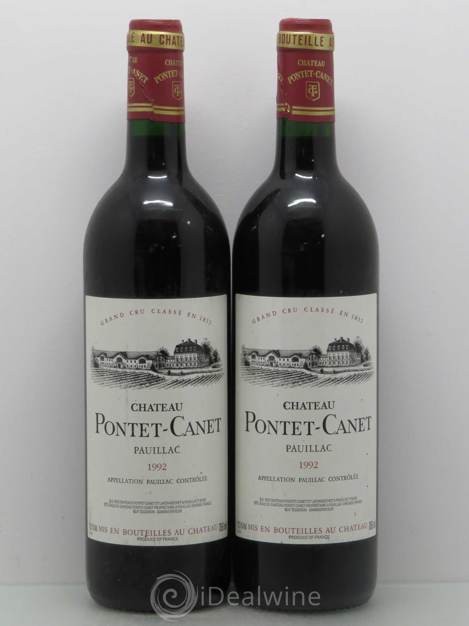 Château Pontet Canet 5ème Grand Cru Classé 1992 - Lot de 2 bouteilles - 0