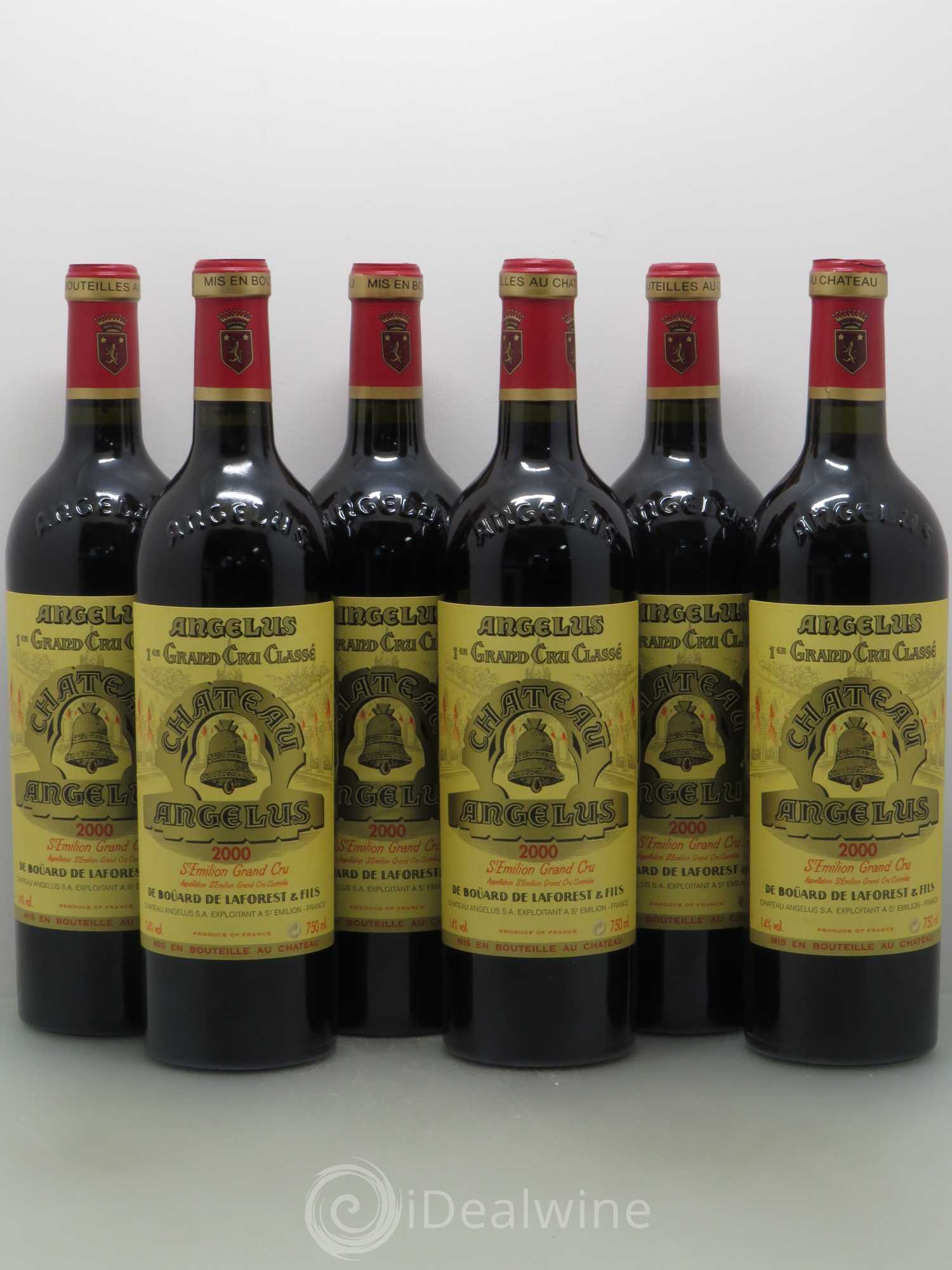 Château Angélus 1er Grand Cru Classé A 2000 - Lot de 6 bouteilles - 0