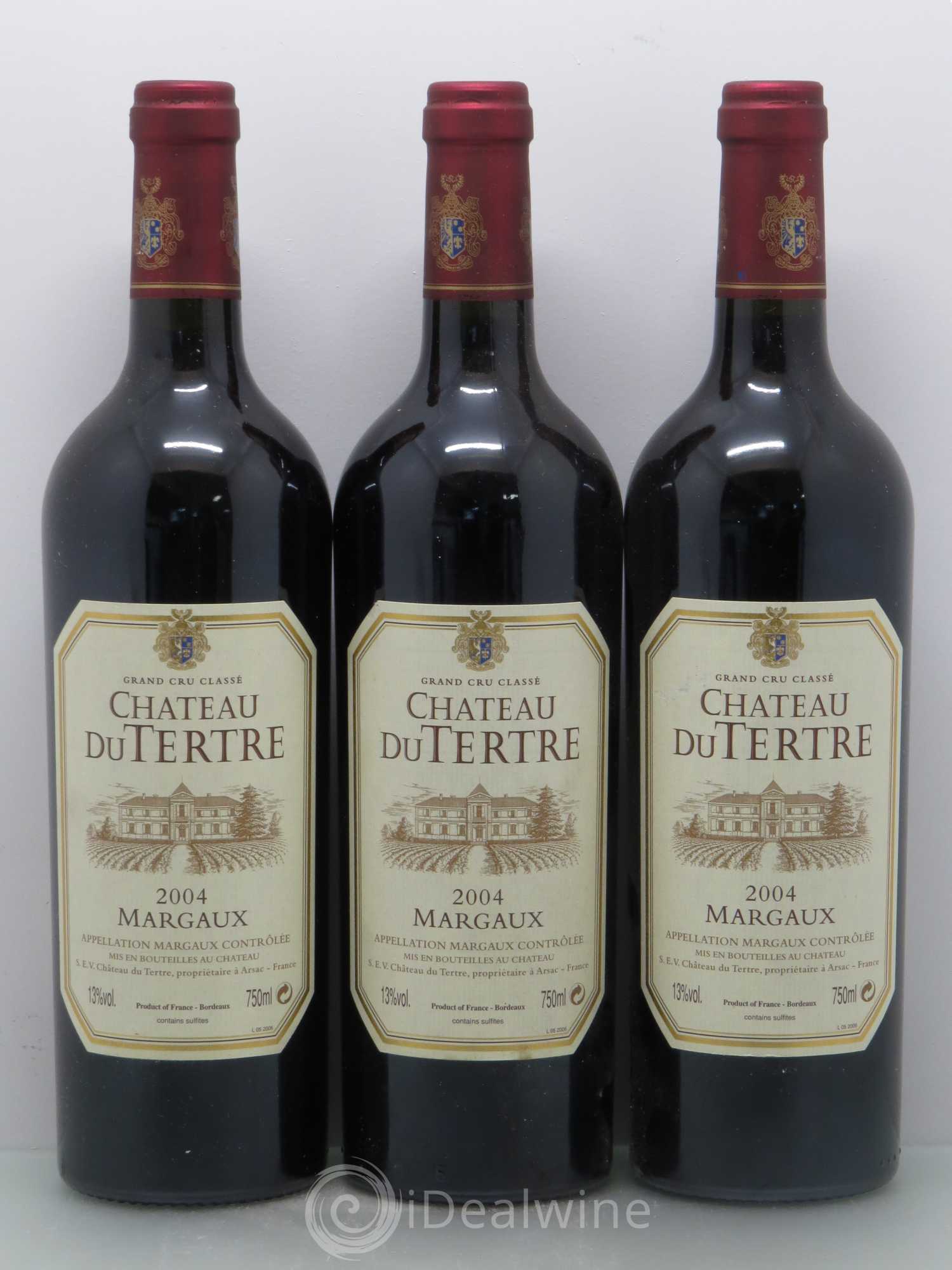 Château du Tertre 5ème Grand Cru Classé 2004 - Lot de 3 bouteilles - 0