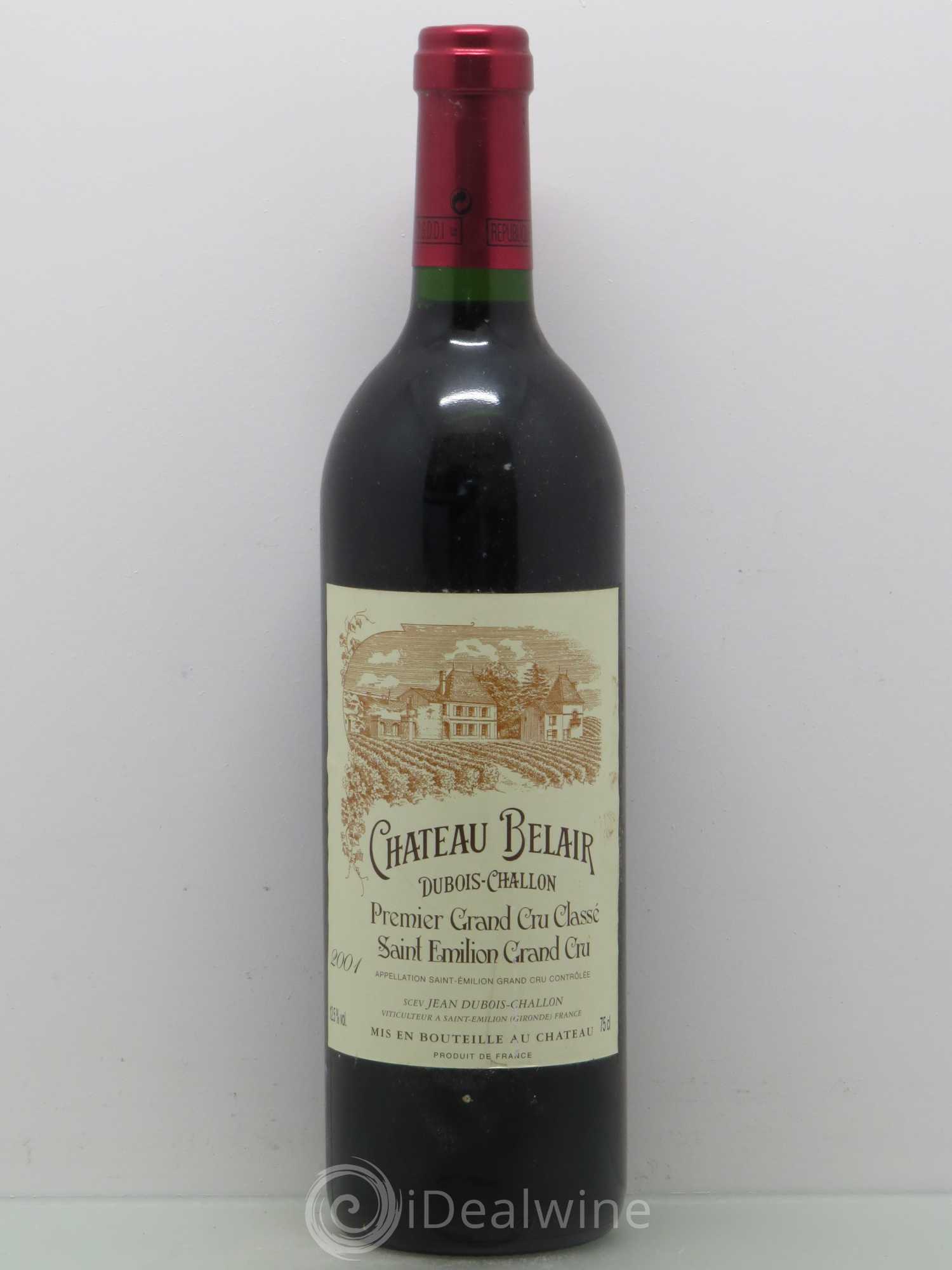 Château Belair (Belair-Monange) 1er Grand Cru Classé B 2001 - Lot de 1 bouteille - 0