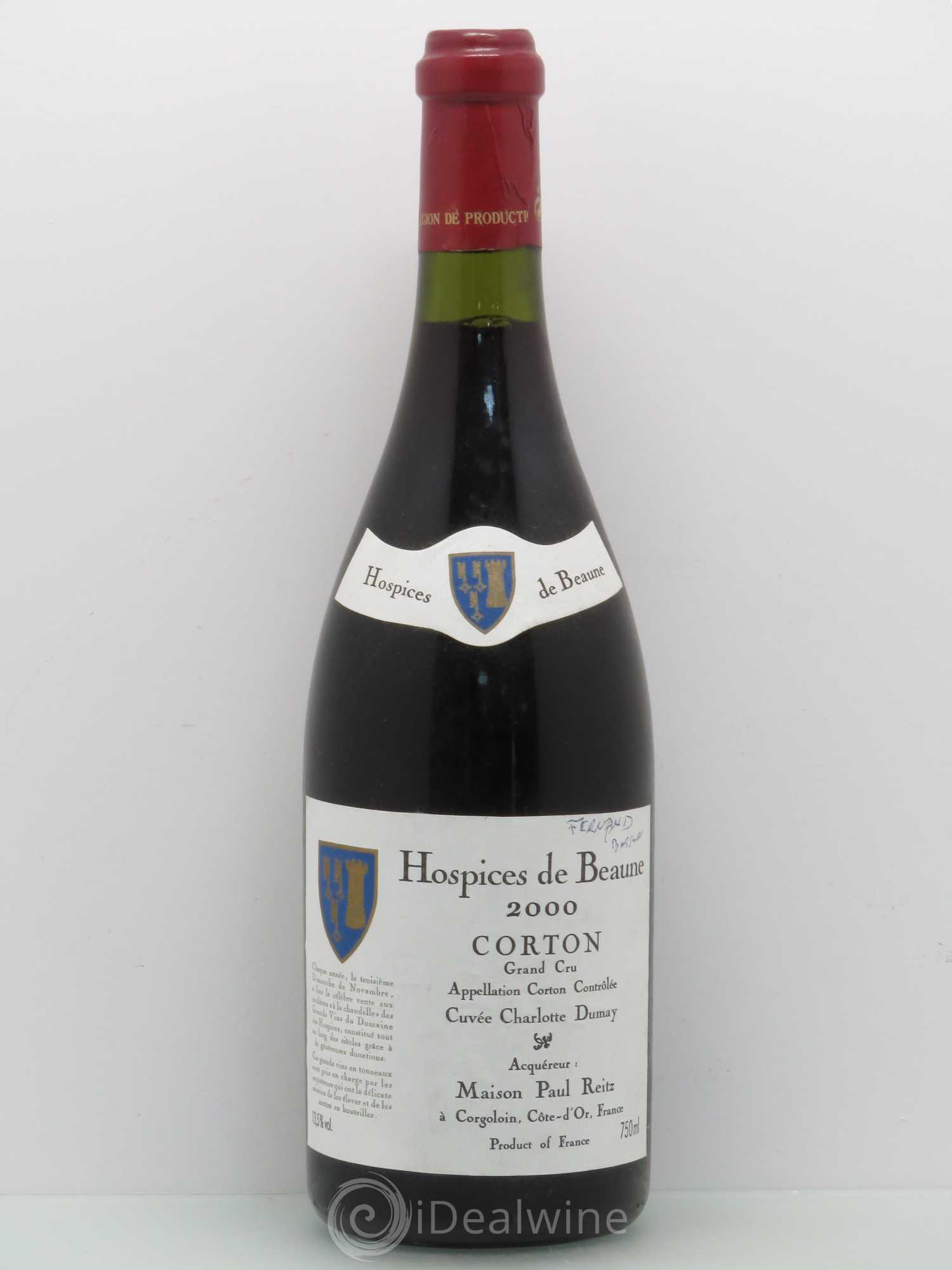 Corton Grand Cru 2000 - Posten von 1 Flasche - 0