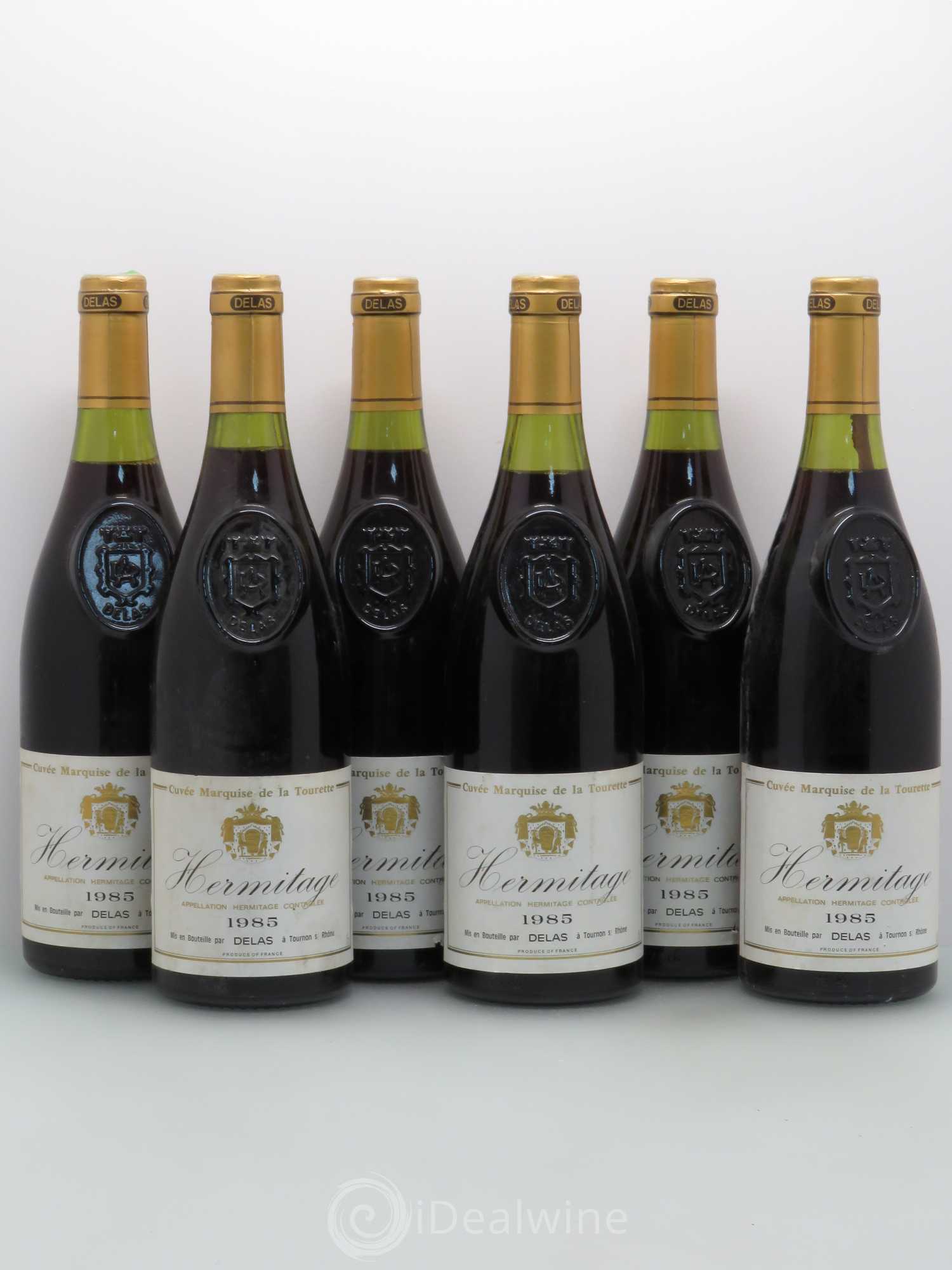 Hermitage Marquise de la Tourette Delas Frères 1985 - Lot de 6 bouteilles - 0