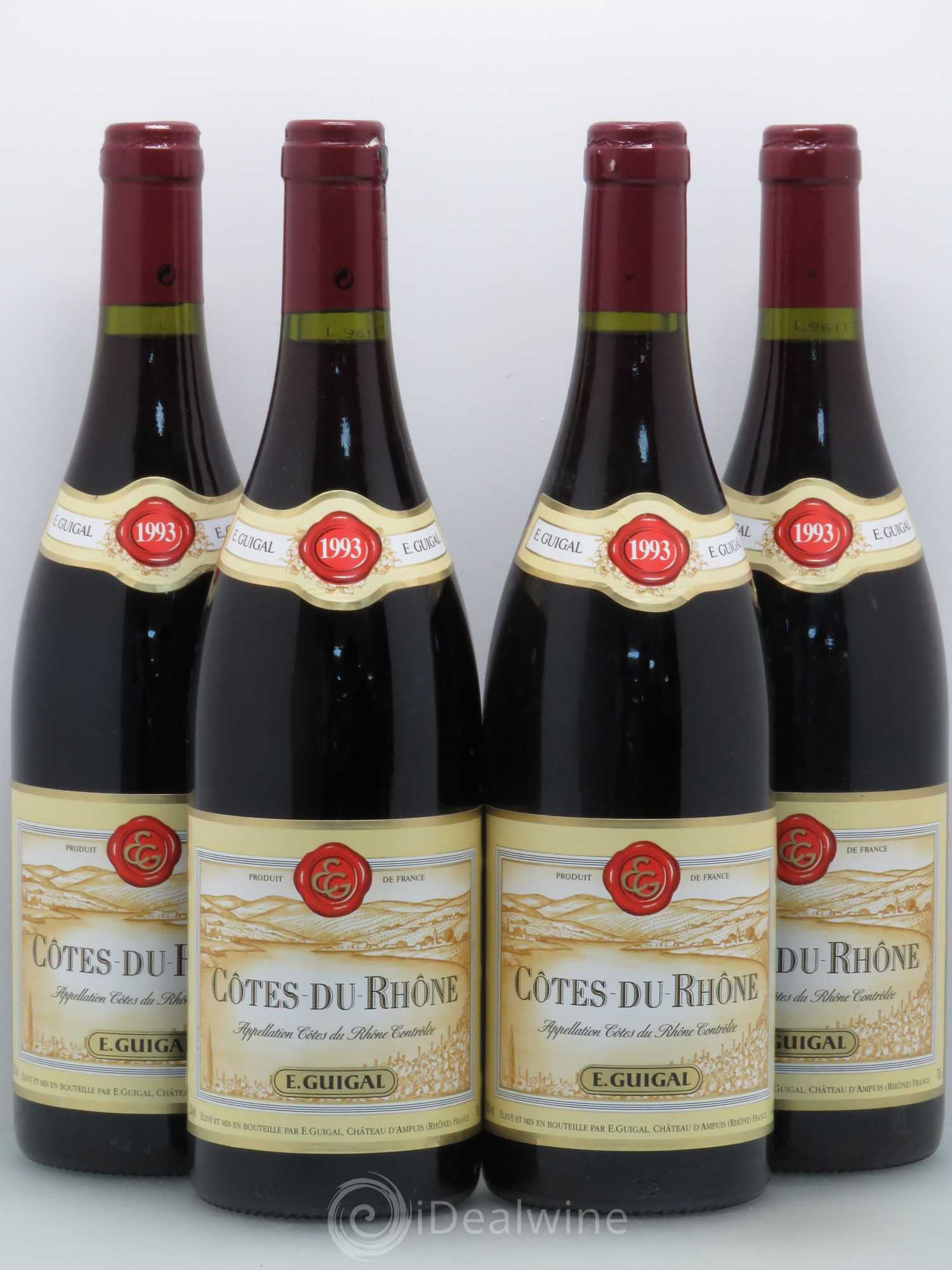 Côtes-du-Rhône Guigal 1993 - Lot de 4 bouteilles - 0