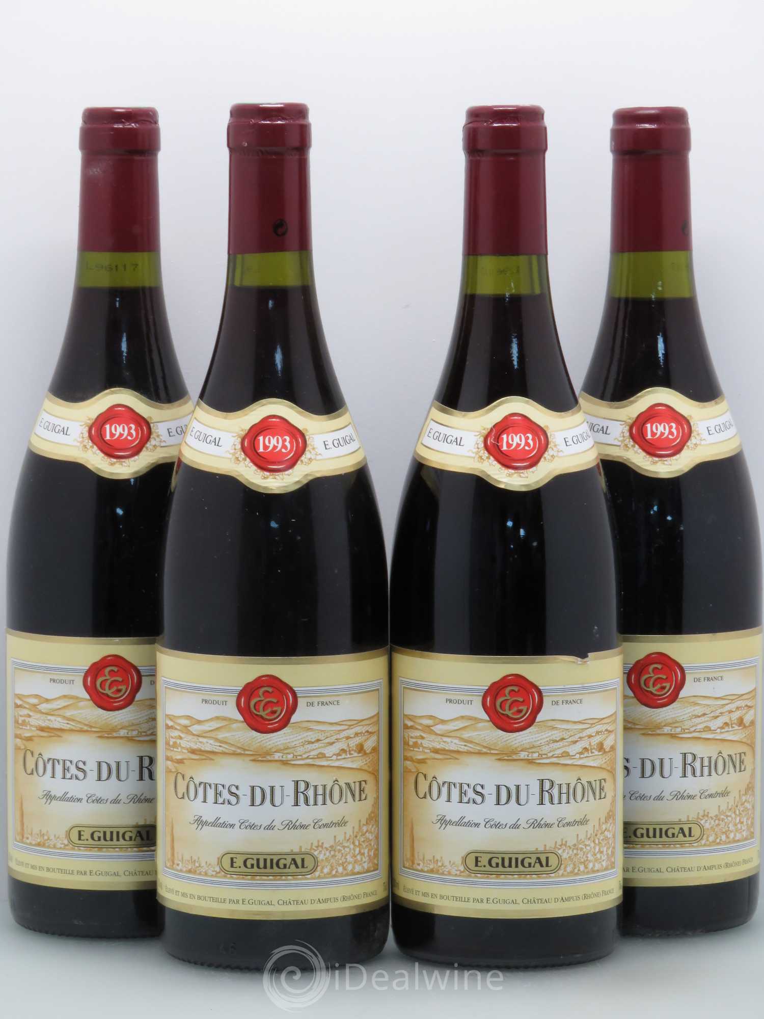 Côtes-du-Rhône Guigal 1993 - Lot de 4 bouteilles - 0