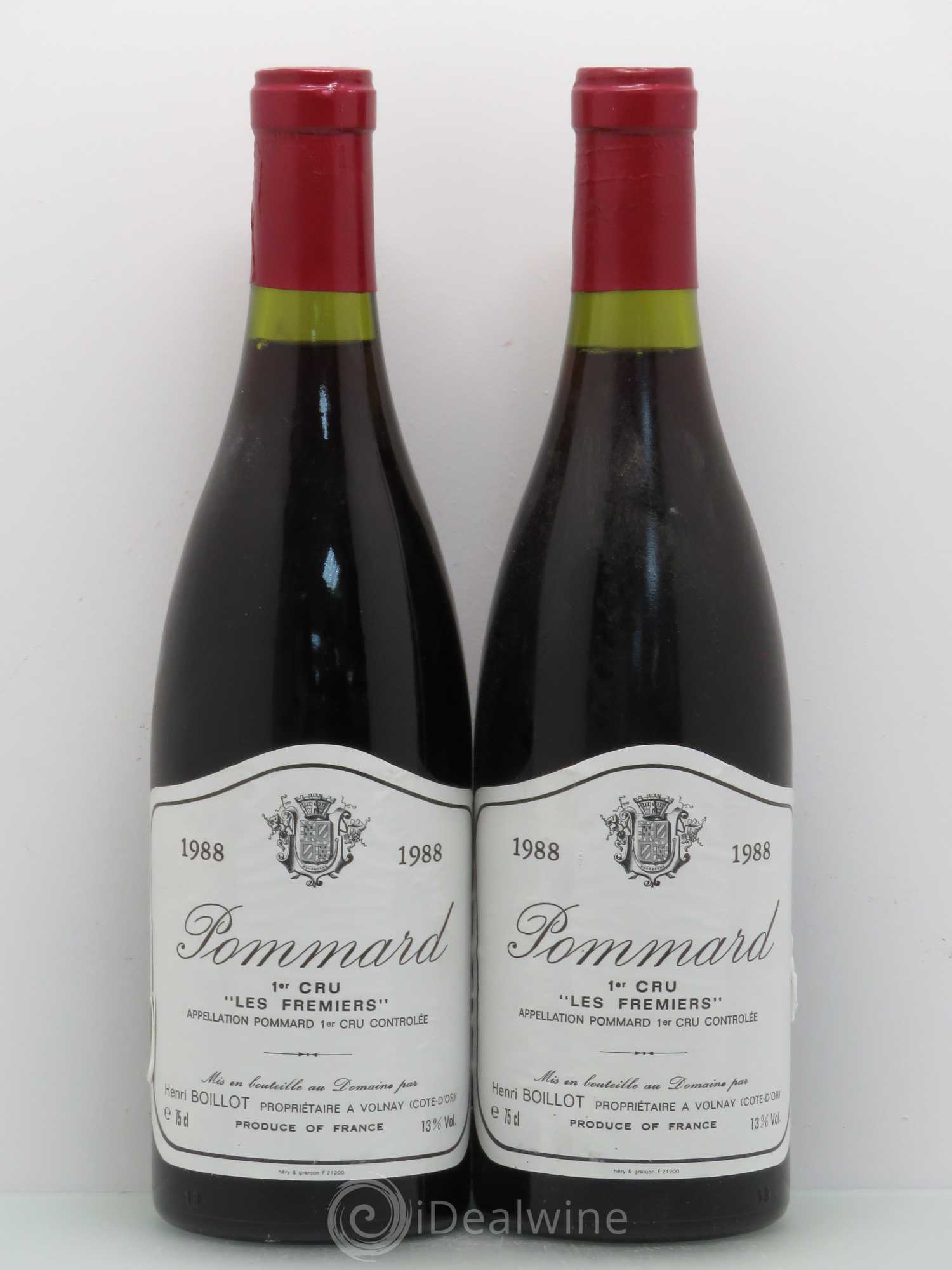Pommard 1er Cru Les Fremiers Henri Boillot 1988 - Posten von 2 Flaschen - 0